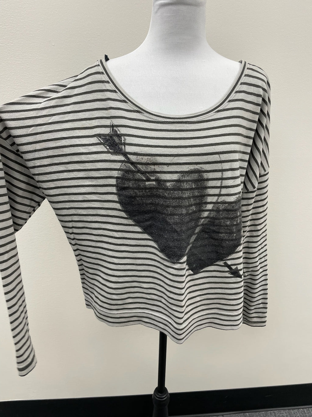 Women’s Striped Heart Long Sleeve Shirt