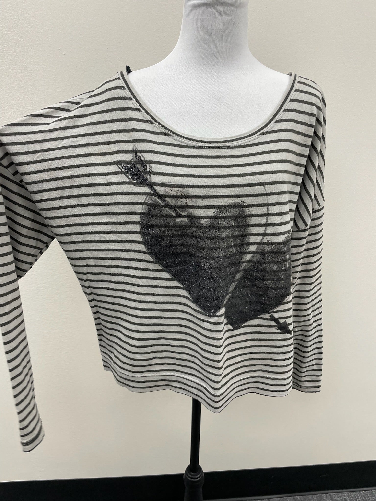 Women’s Striped Heart Long Sleeve Shirt