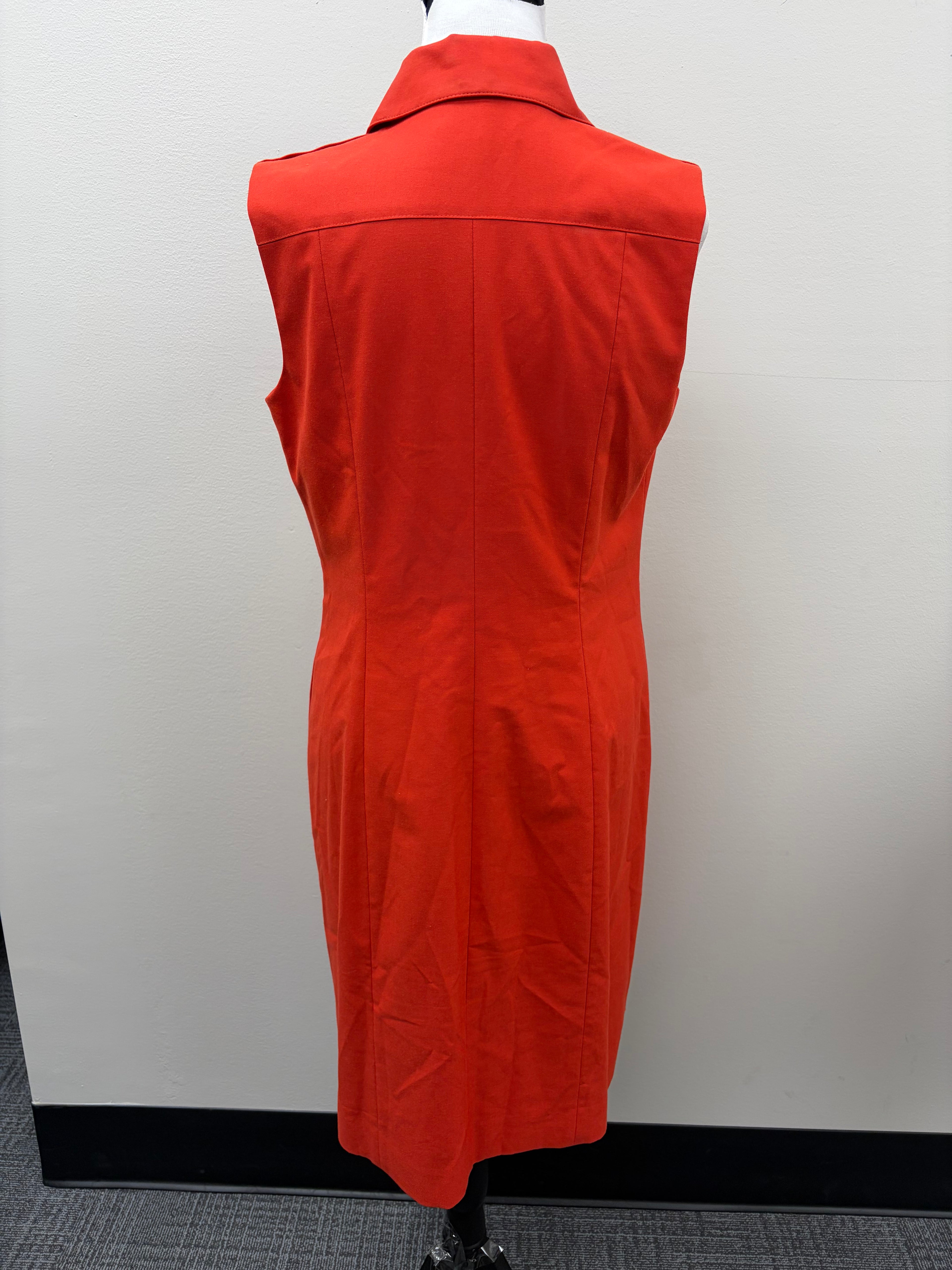 Used Women’s Red Orange Vest Dress