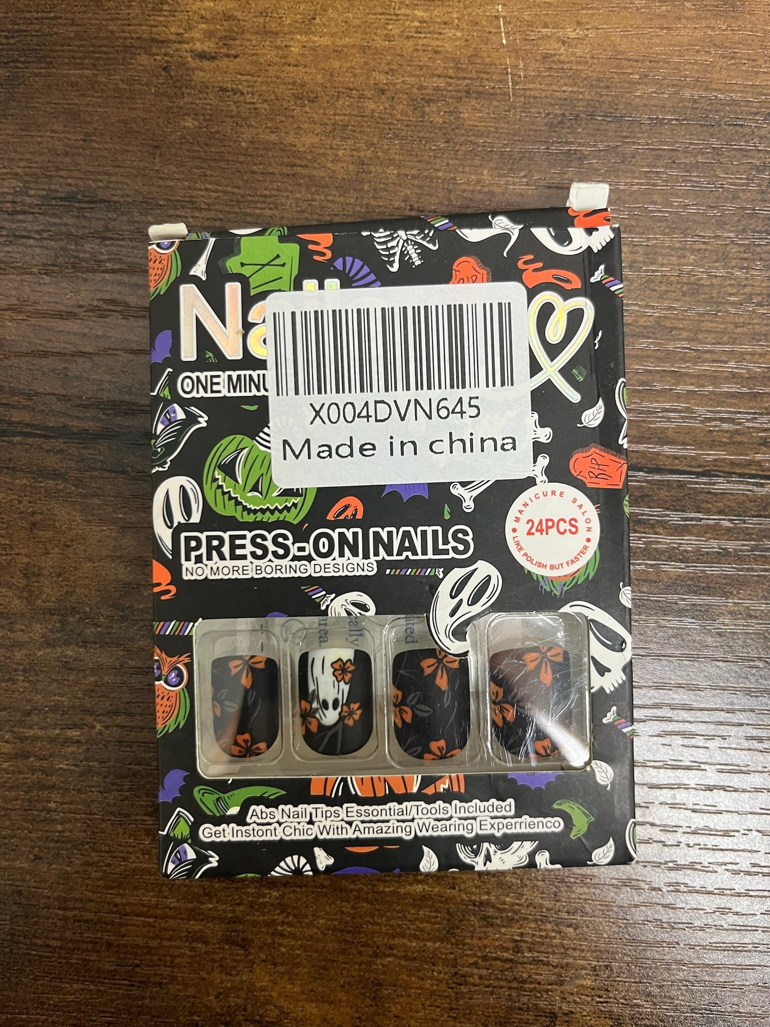 New Halloween Black Ghost Nail Set