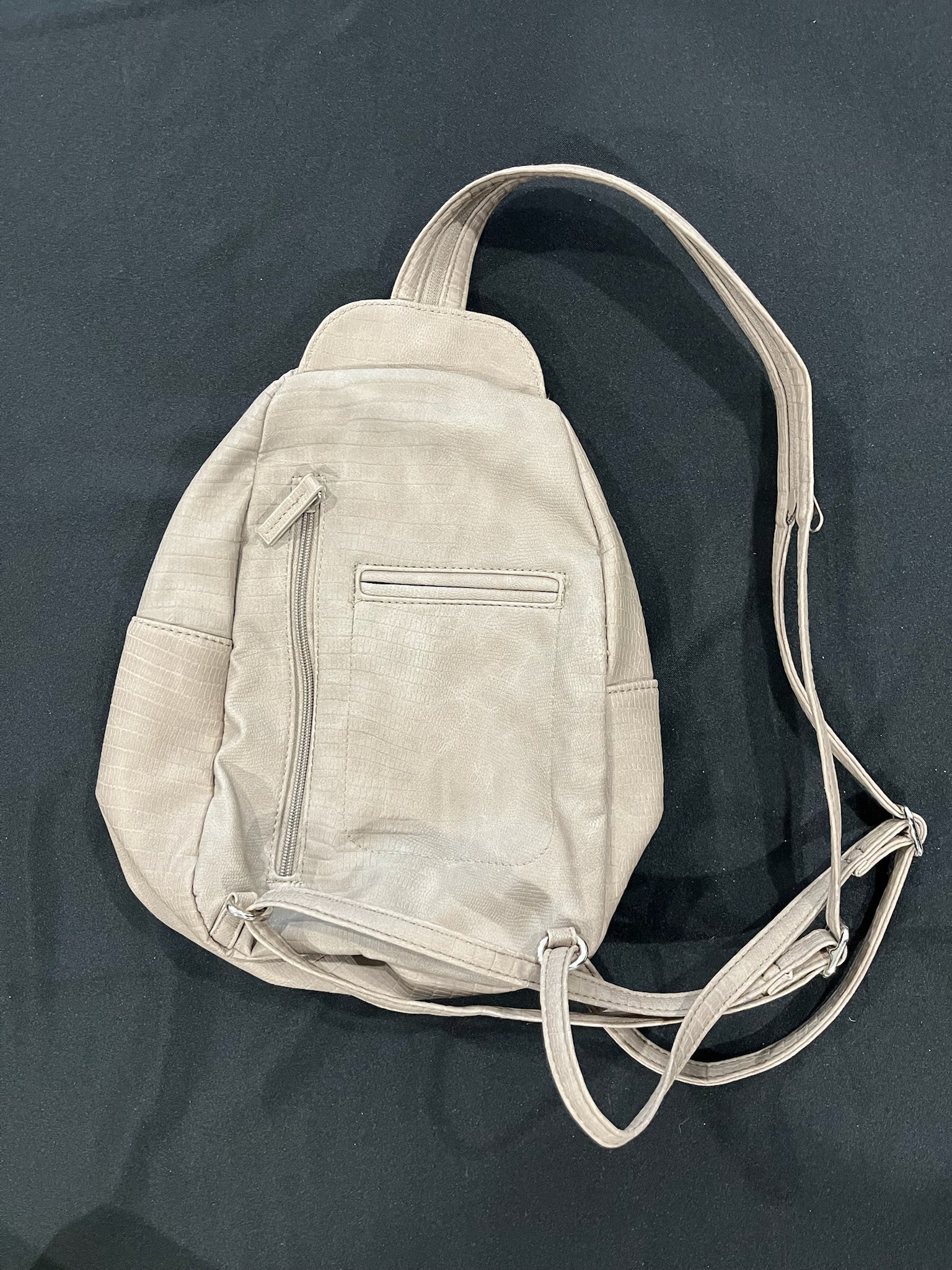 Beige Backpack/Crossbody Bag image 3