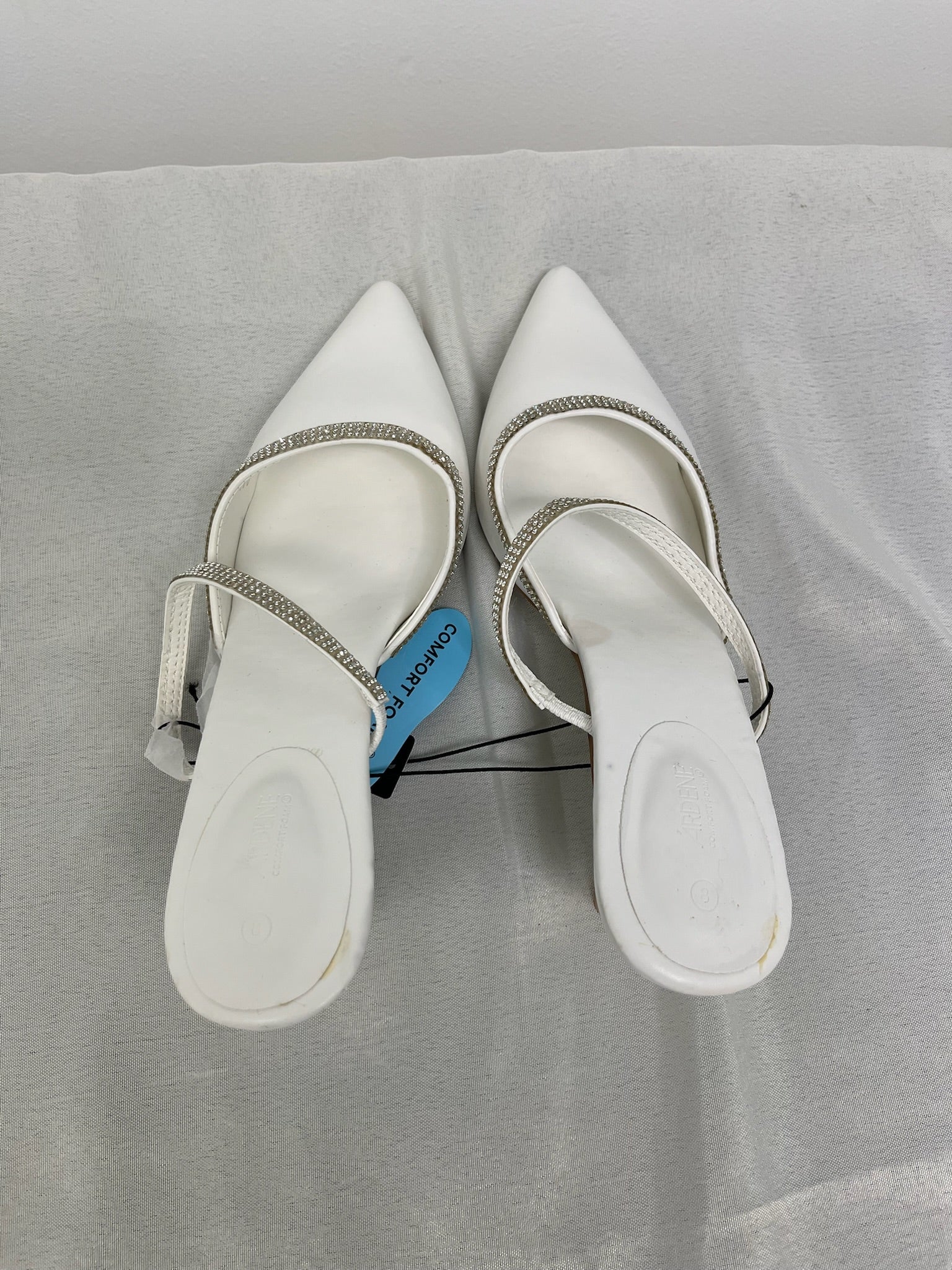 Women’s White Heels With Rhinestones image 3