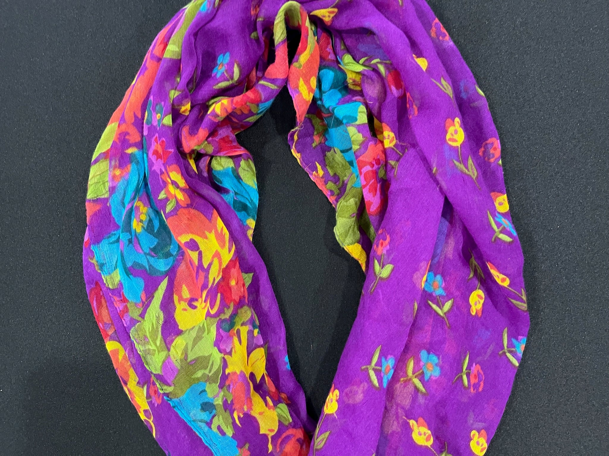 Purple Floral Scarf image 1