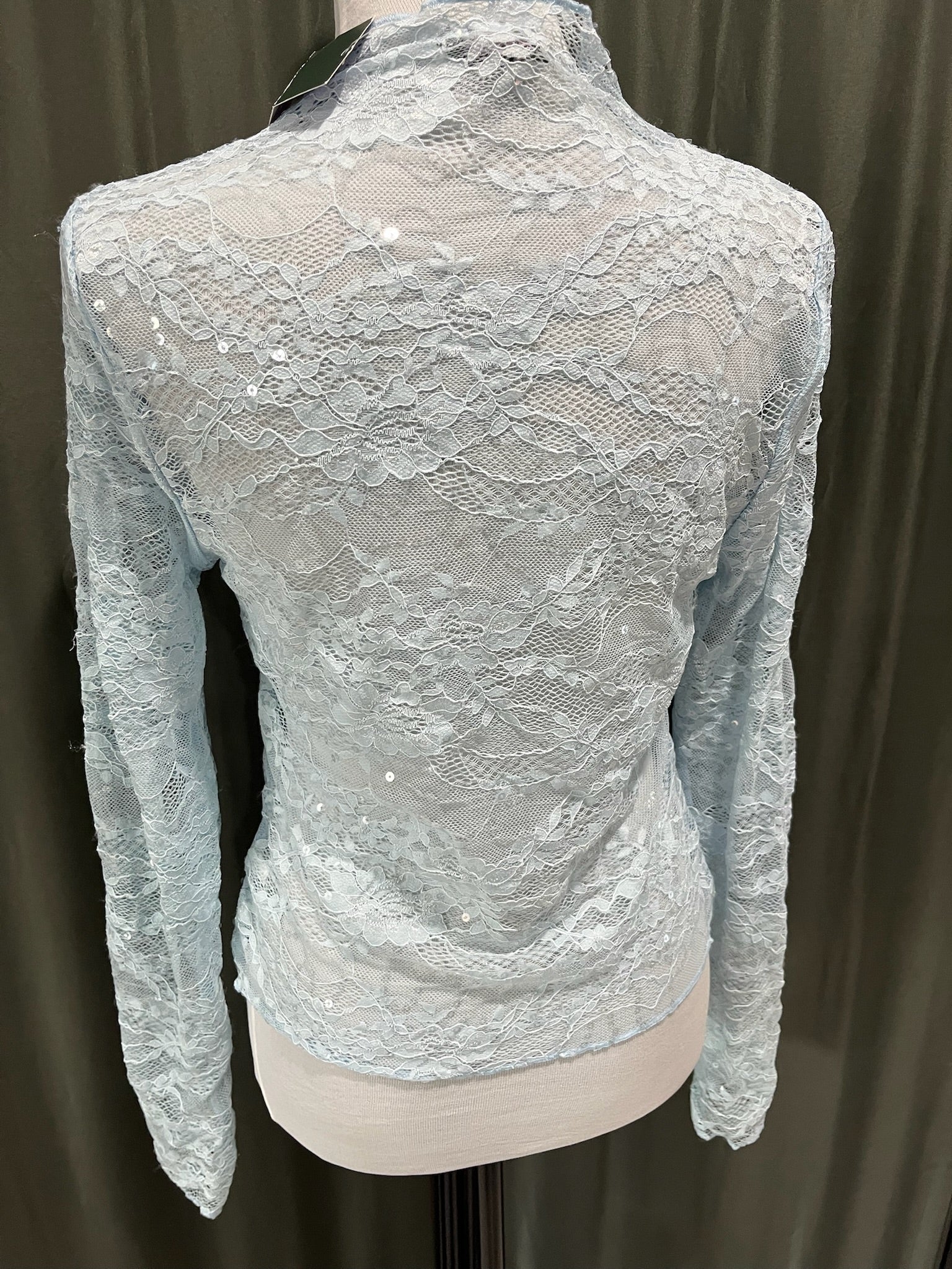 Women’s Blue Lace Long Sleeve Shirt image 3