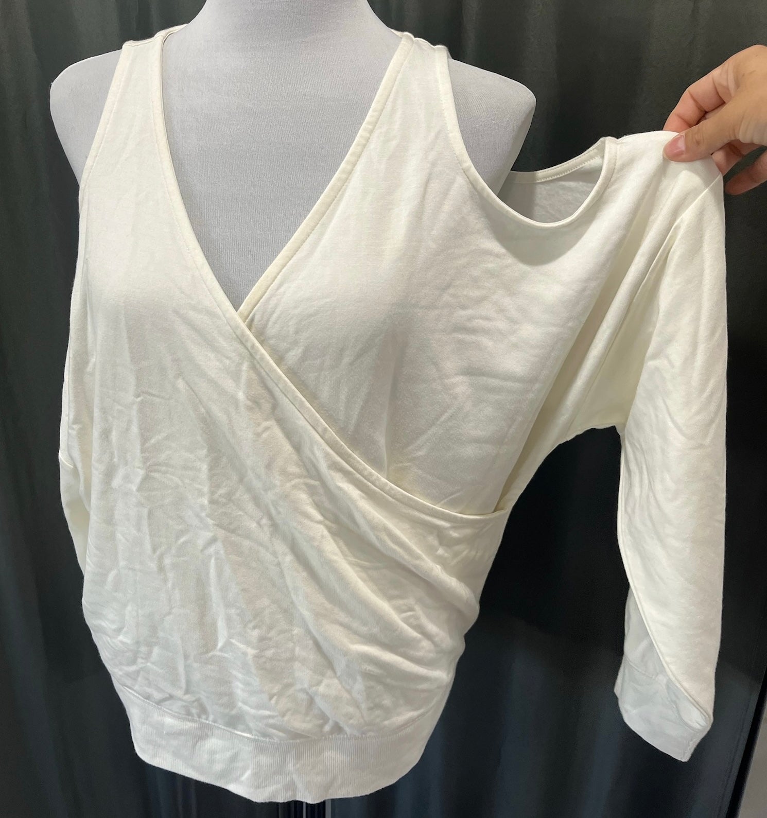 Peek A Boo Shoulder Long Sleeve Shirt image 3