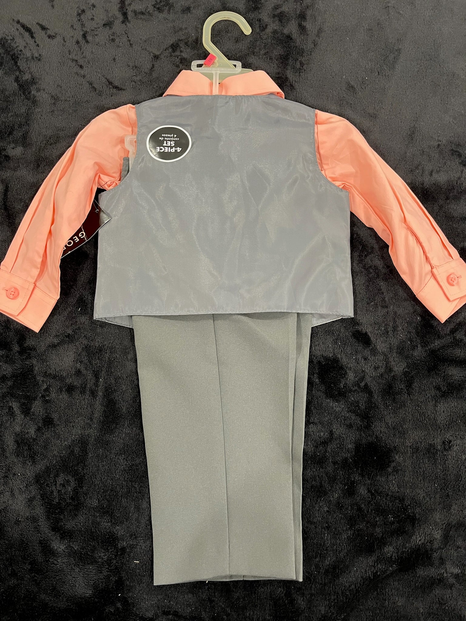 Baby Boys 4 Piece Button Up, Tie, Pant & Vest Suit Set image 4
