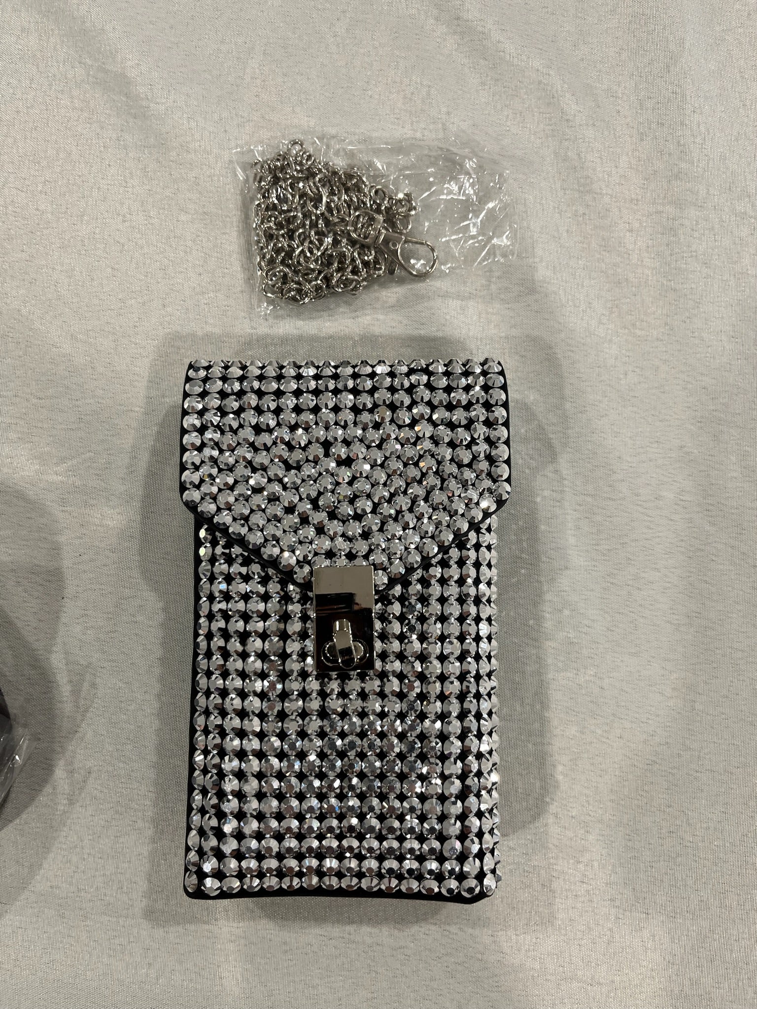 Black Rhinestone Crossbody or Waist phone Bag image 1