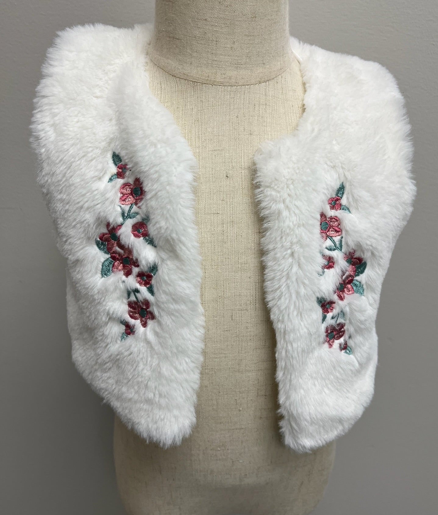 New Baby Girls White Floral Vest