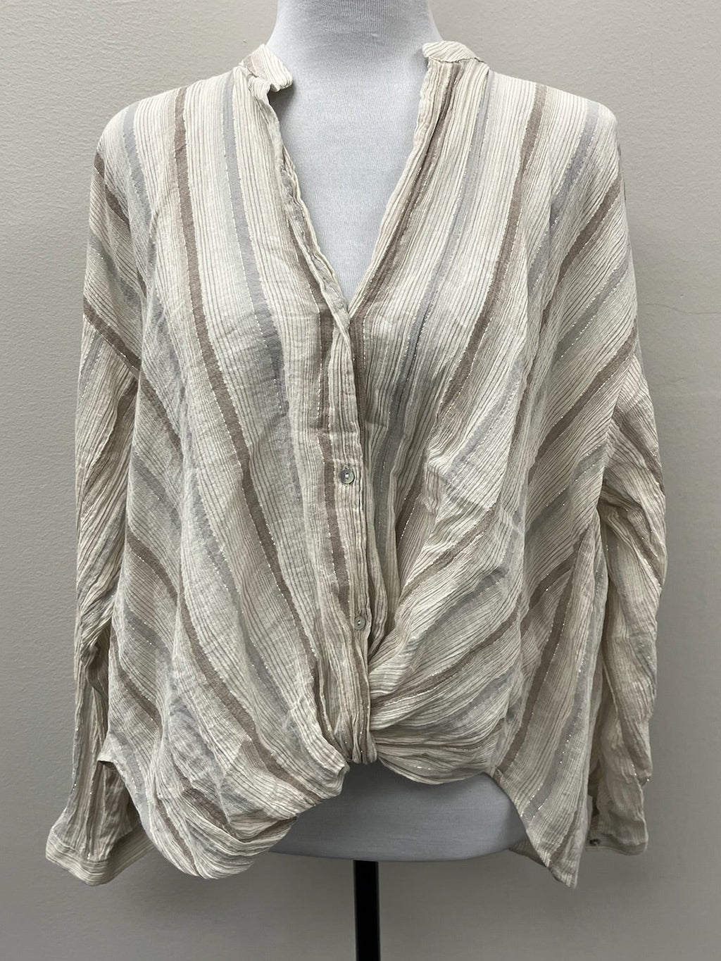 Used Women’s Beige Striped Shirt