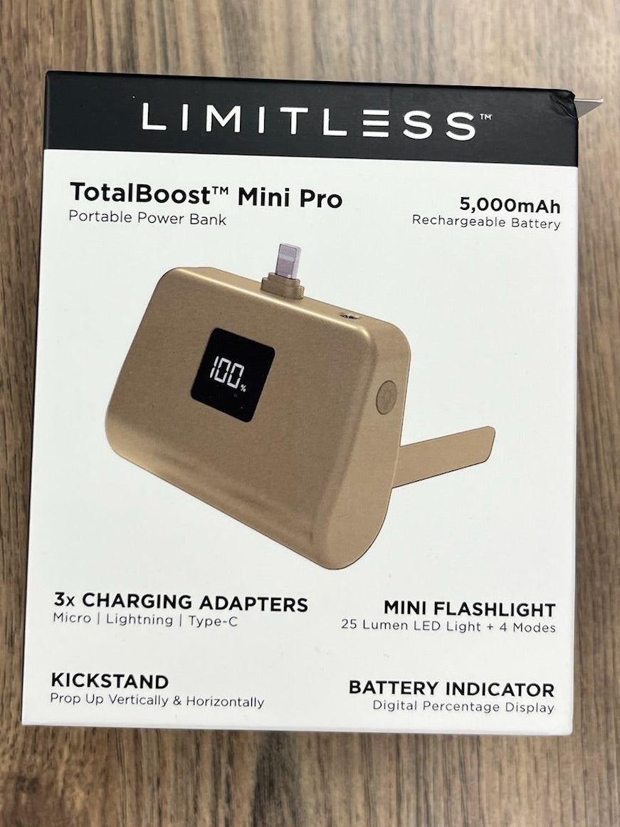 New 3 In 1 Limitless TotalBoost Mini Pro Portable Power Bank