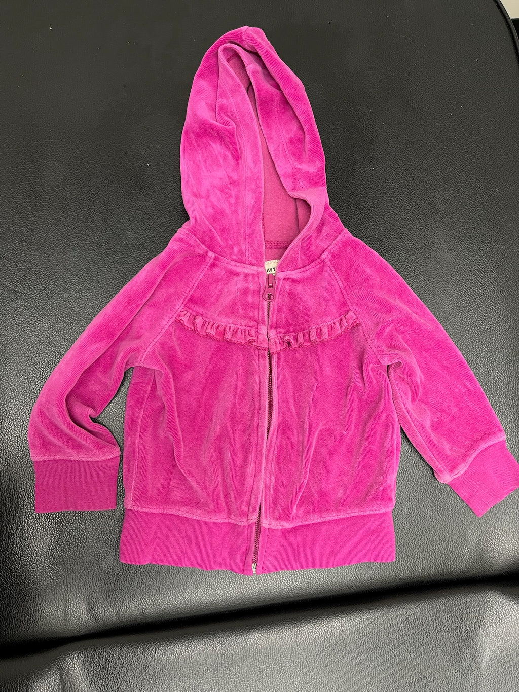 Girls Pink Zip Up Hoodie Sweater