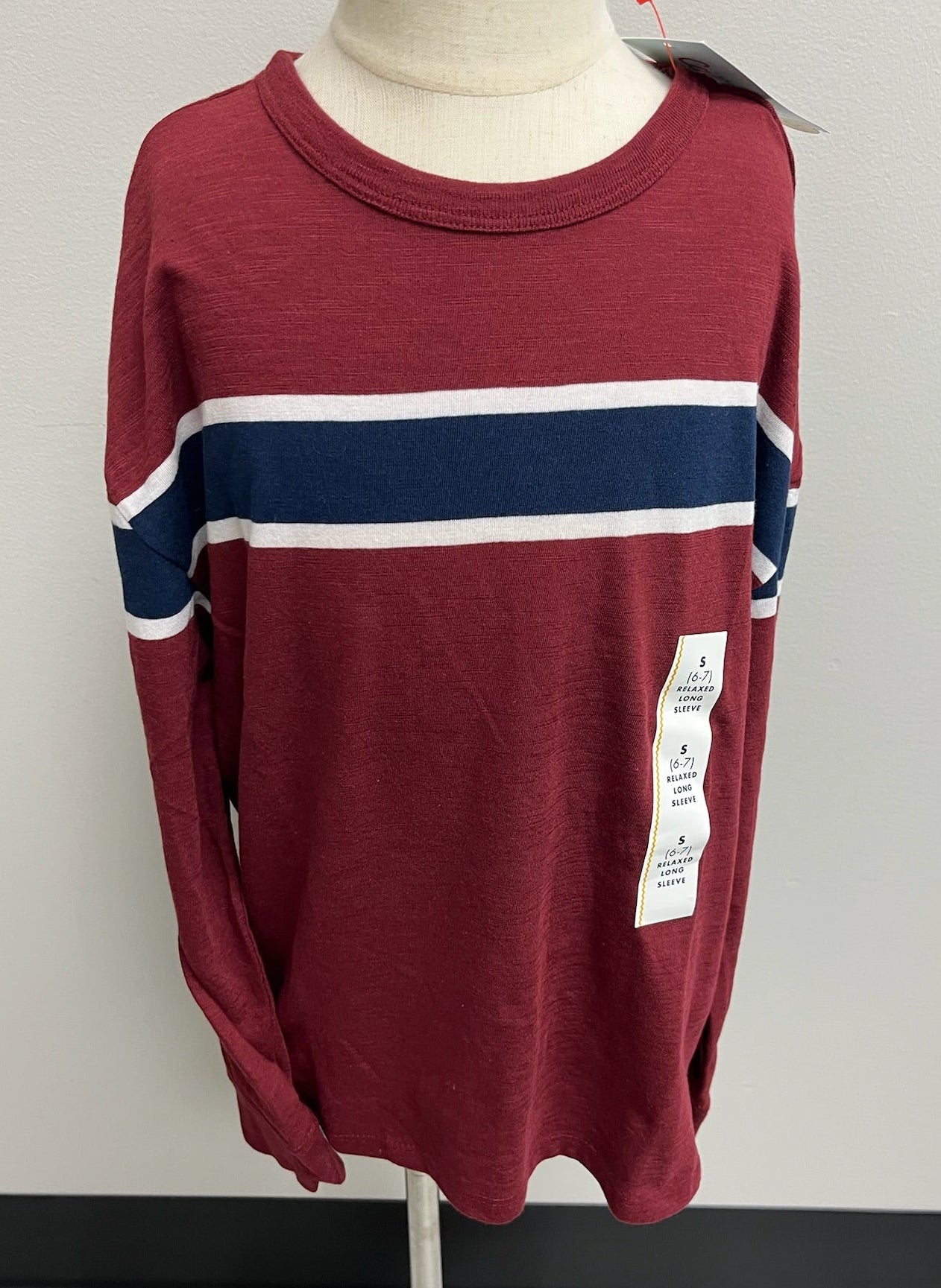 Boys Burgundy Long Sleeve