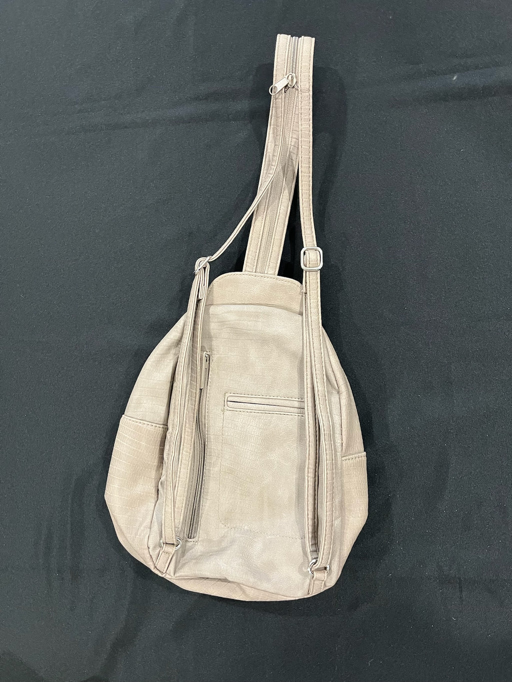 Beige Backpack/Crossbody Bag image 2