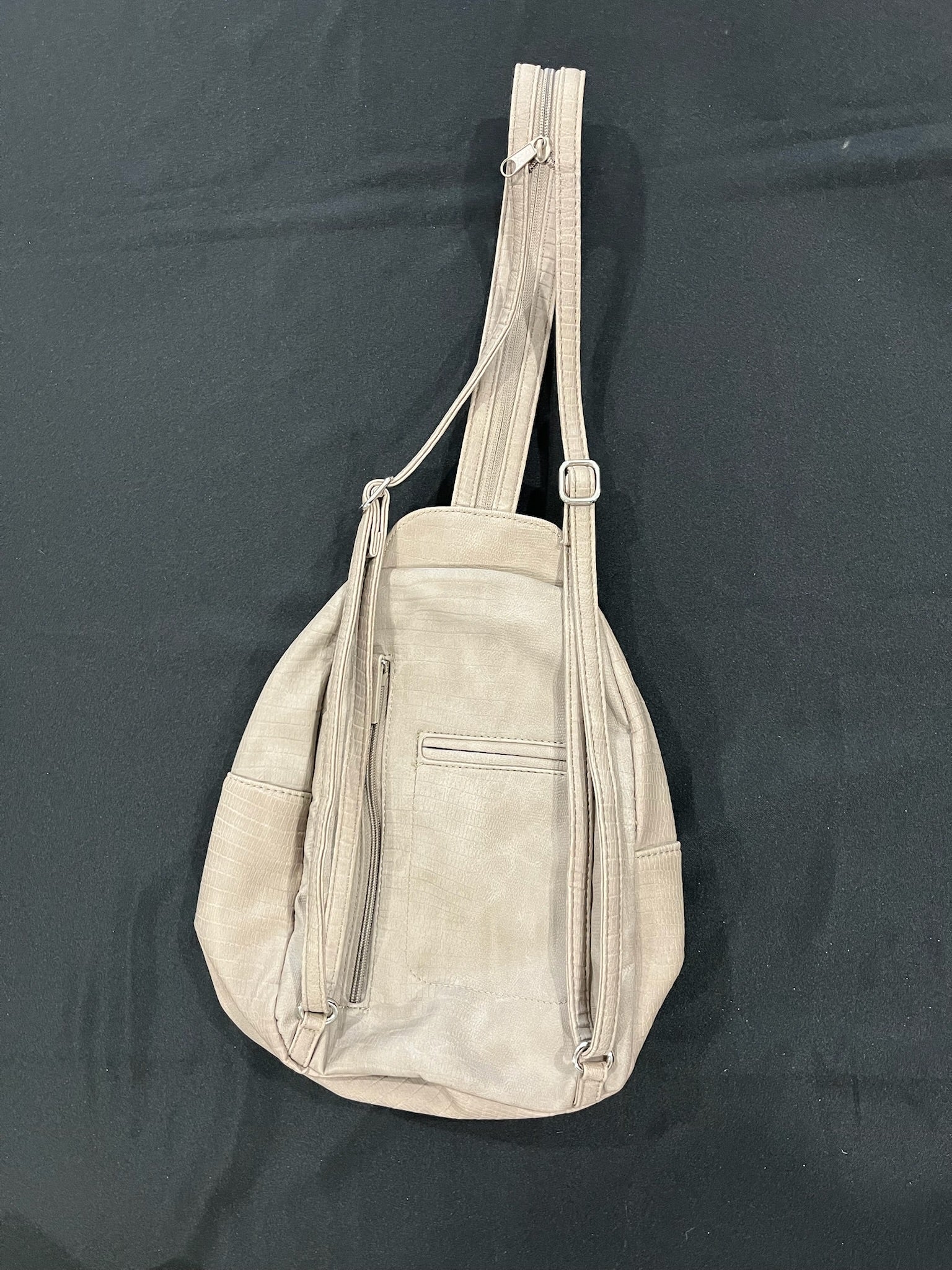 Beige Backpack/Crossbody Bag image 2