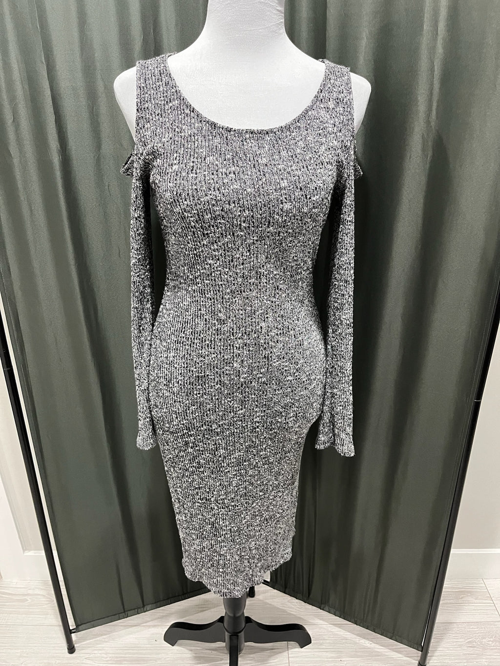 Grey Open Shoulder Dress image 0