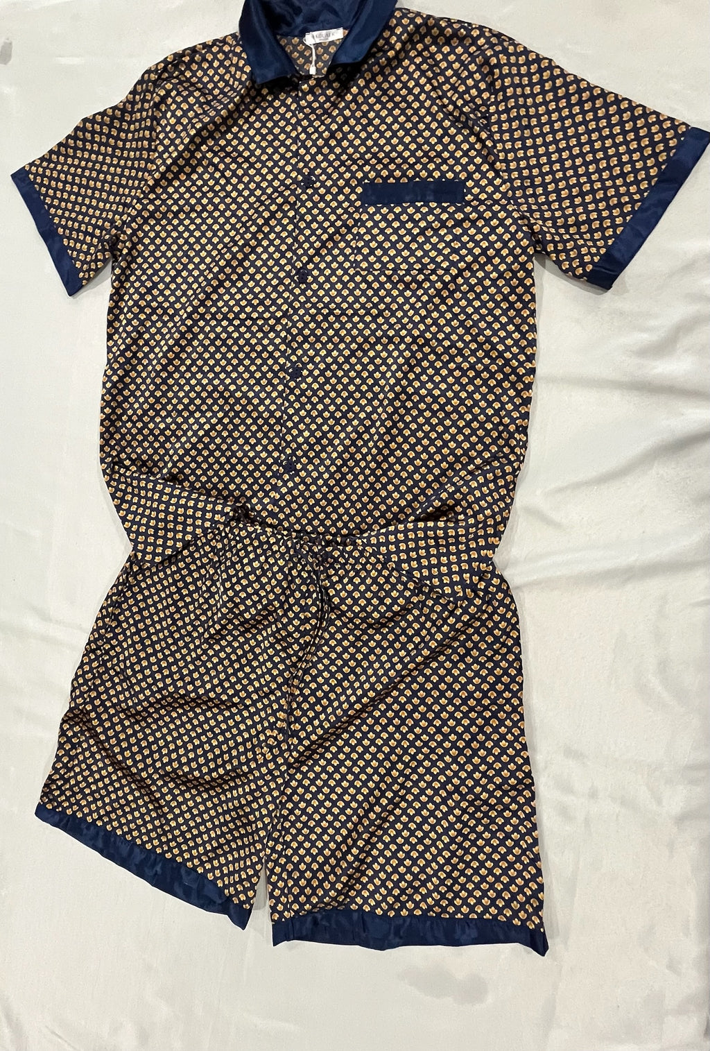 Men’s Two Piece Satin Silk Pajama Set image 0