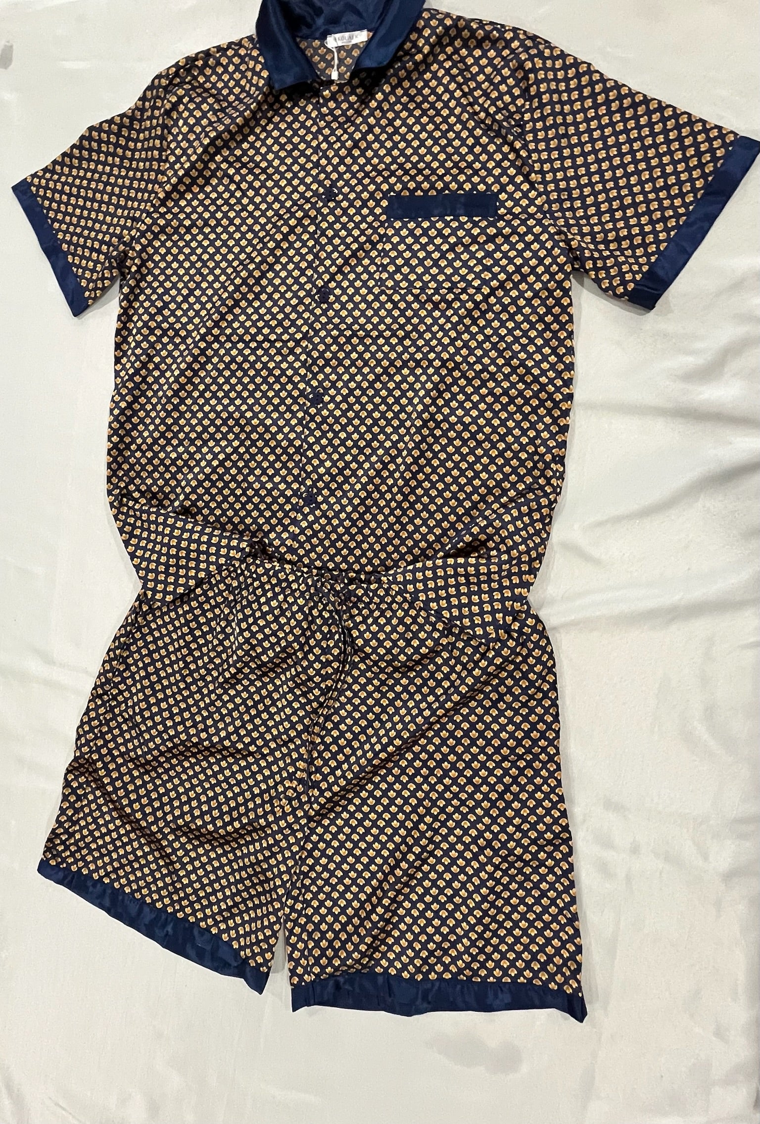 Men’s Two Piece Satin Silk Pajama Set image 0