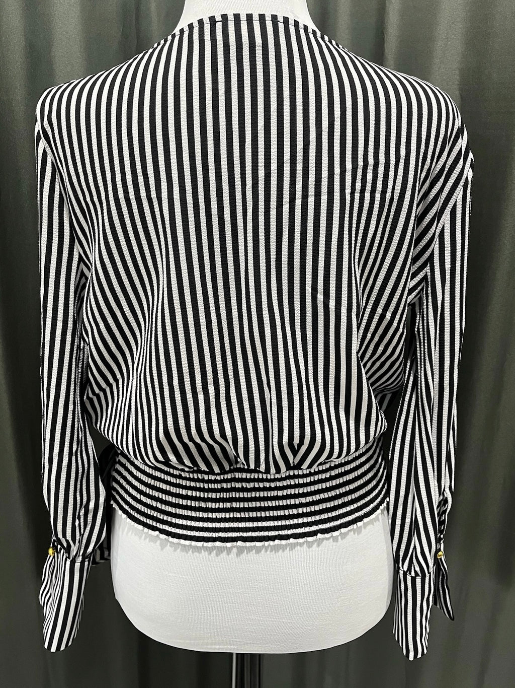 Women’s Striped V Neck Long Sleeve Shirt image 2