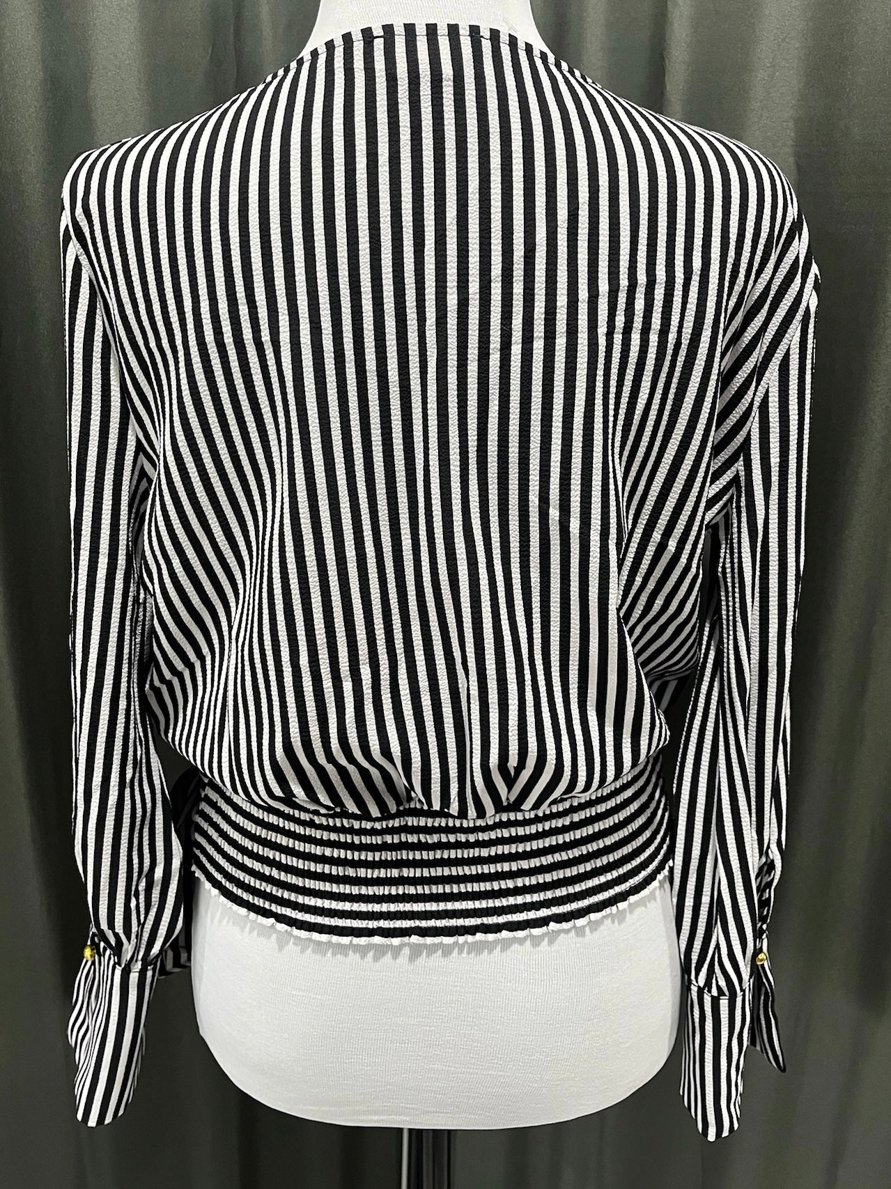 Women’s Striped V Neck Long Sleeve Shirt image 2