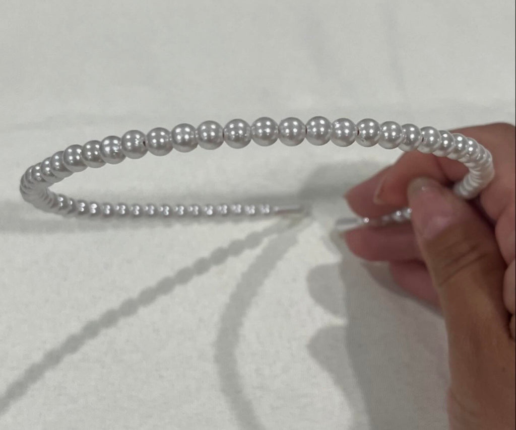 New Beaded White Headband