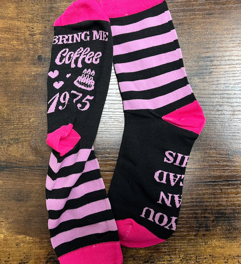 New Pink Striped Socks