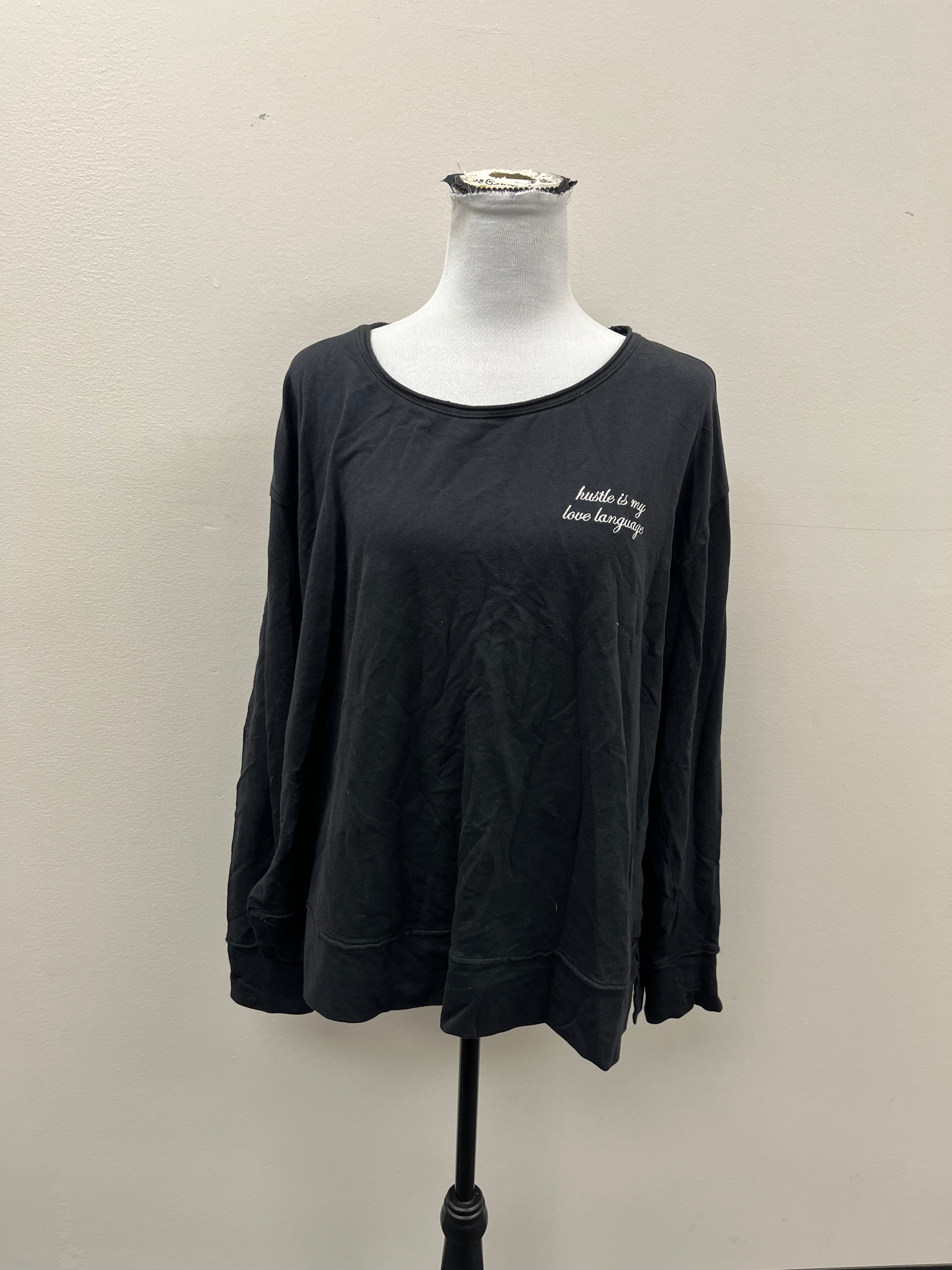 Used Women’s Black Hustle is my Love Language Long Sleeve Shirt