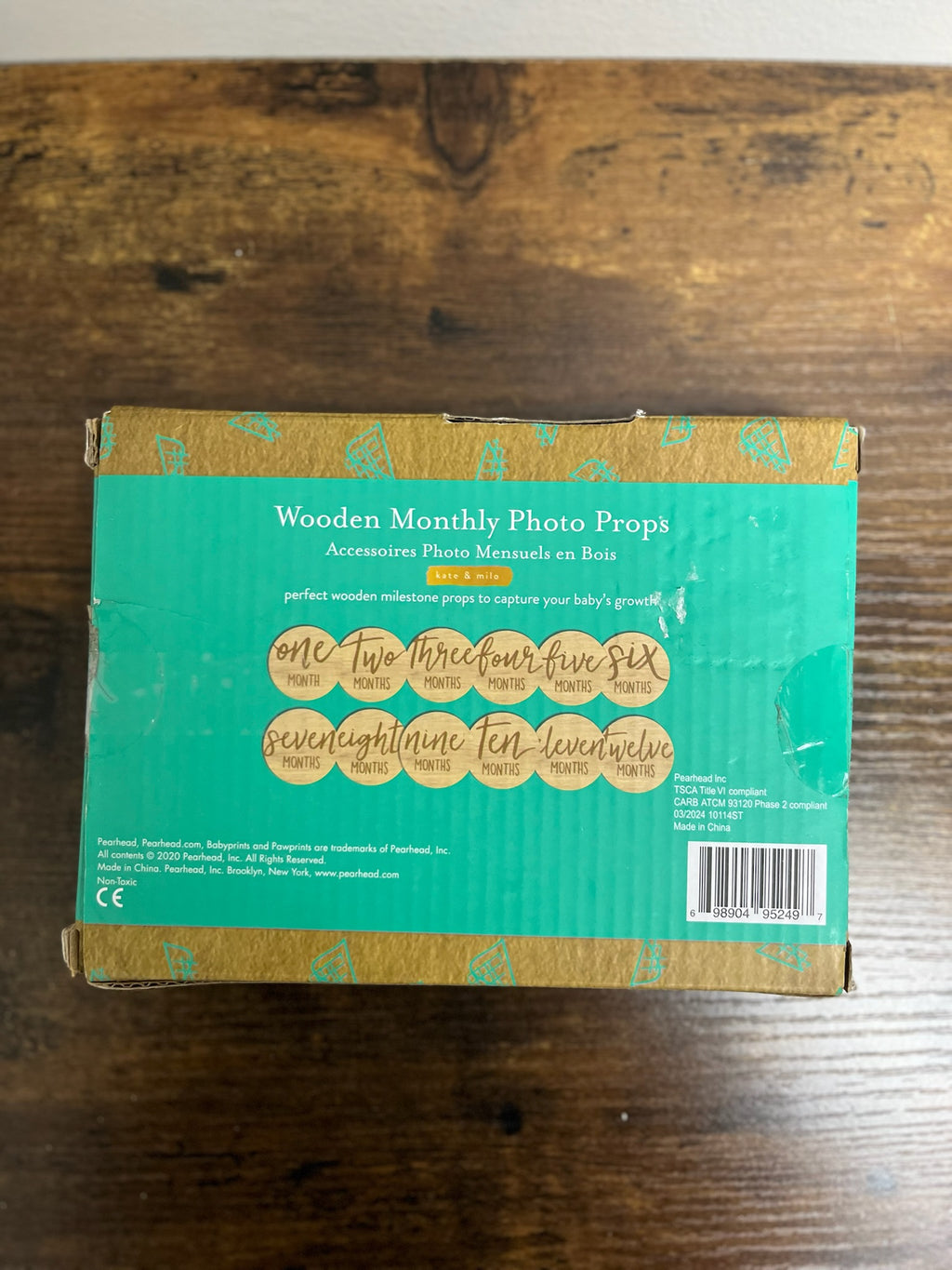 New Wooden Baby Monthly Milestone Photo Props