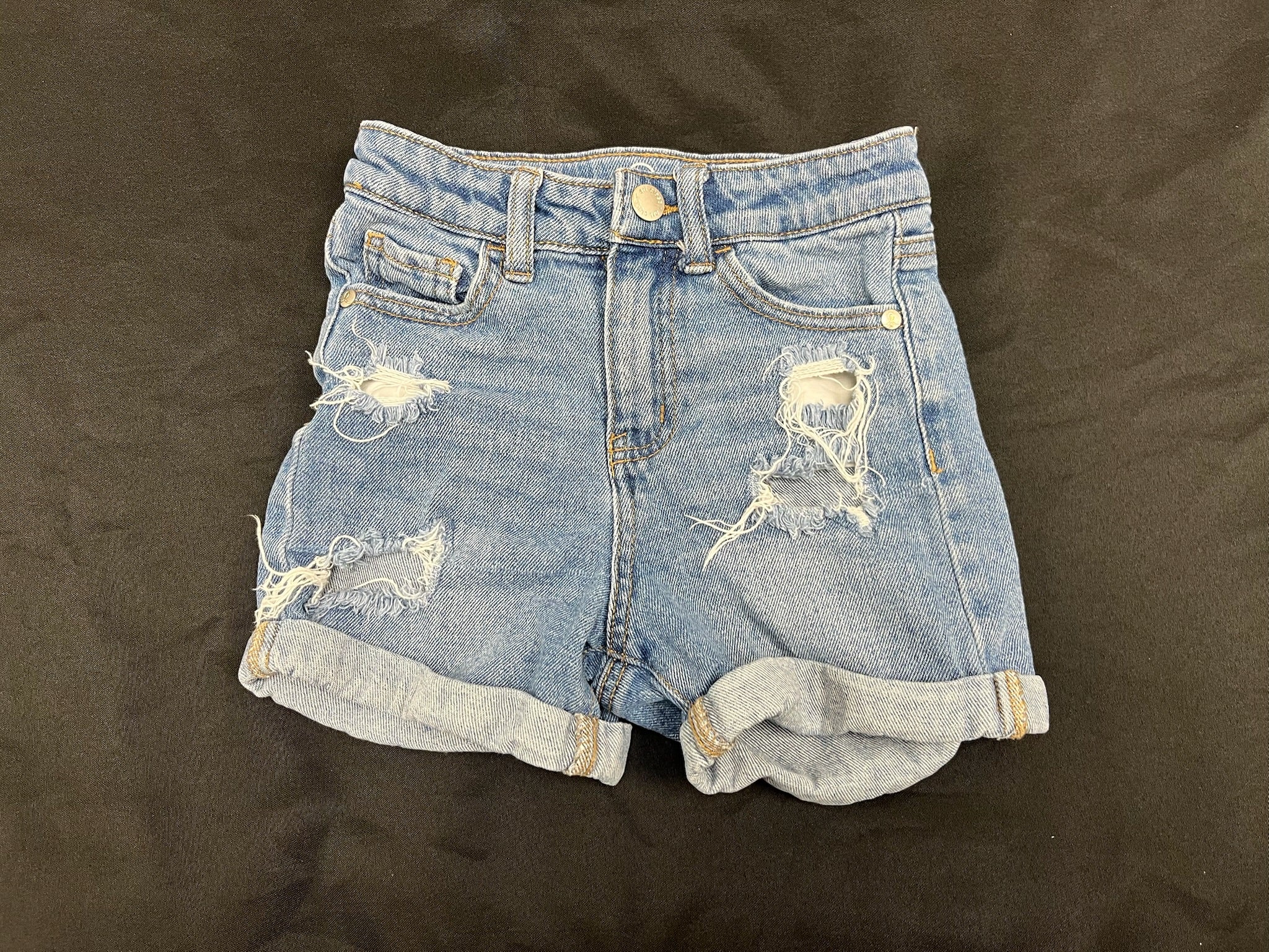 Girls Ripped Jean Shorts