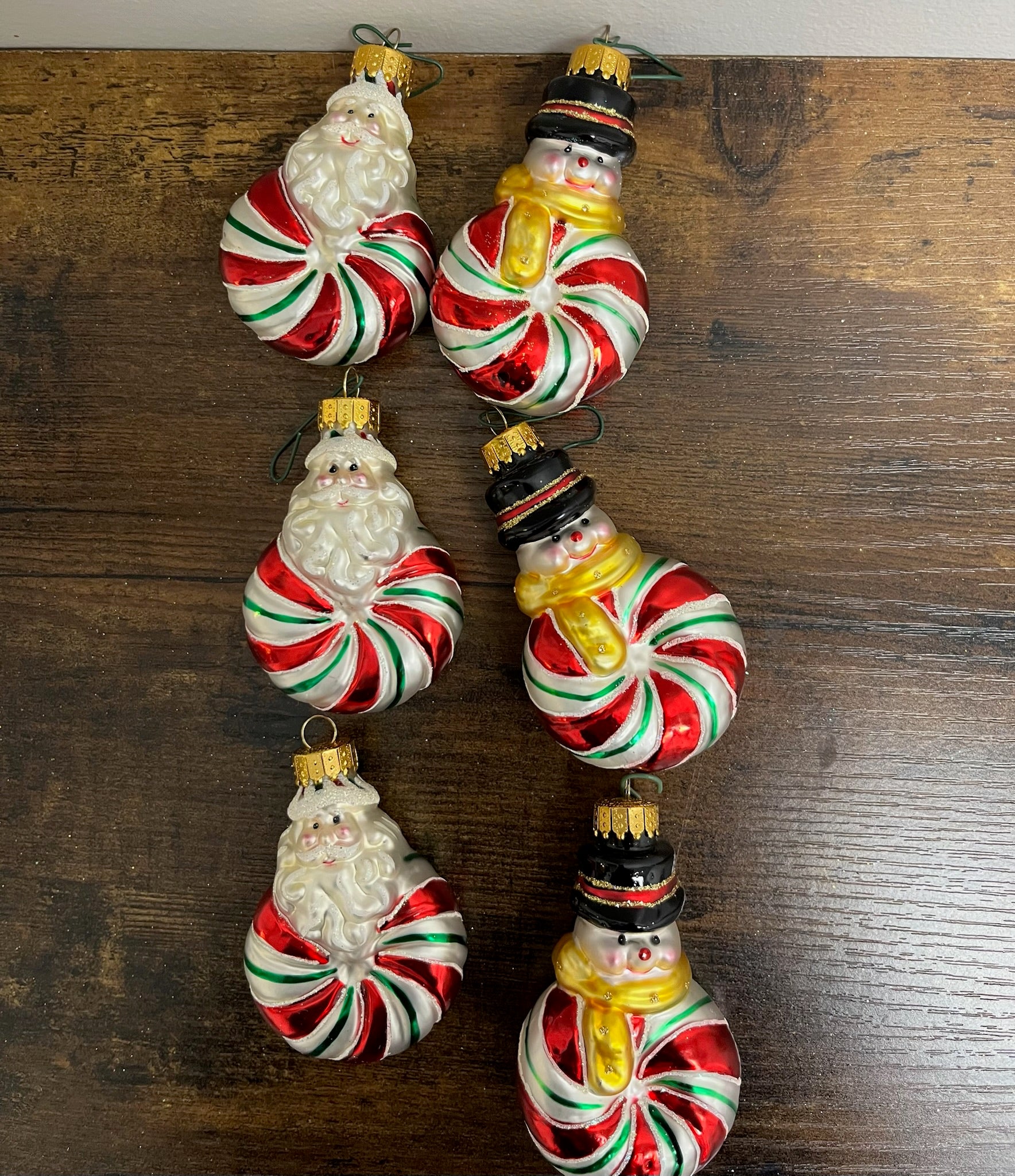 6 Piece Peppermint Ornaments