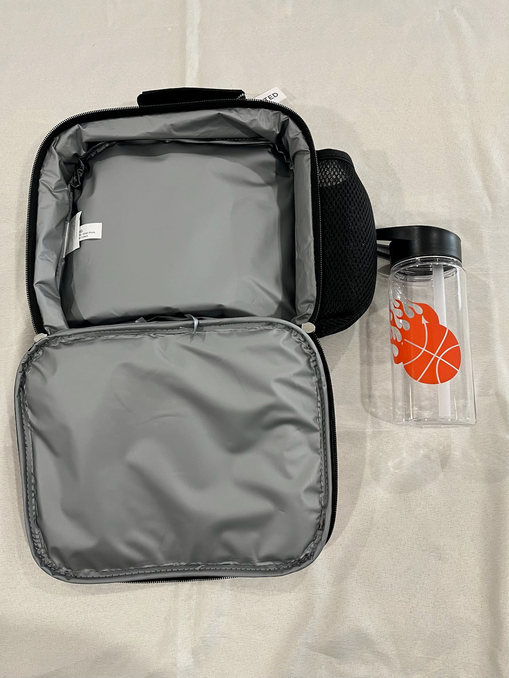 Basketball Insulated Lunch Bag With Water Bottle image 2