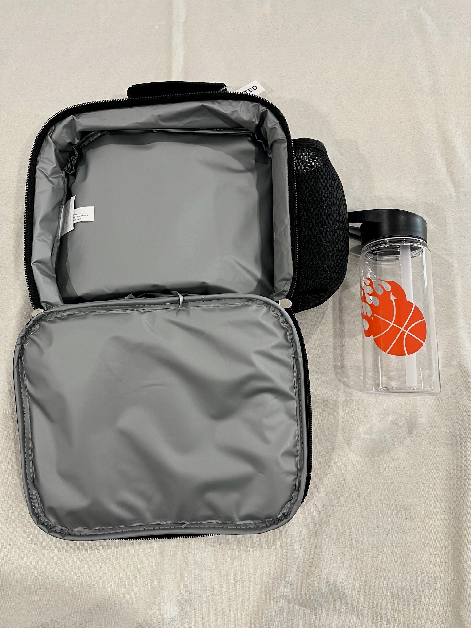 Basketball Insulated Lunch Bag With Water Bottle image 2