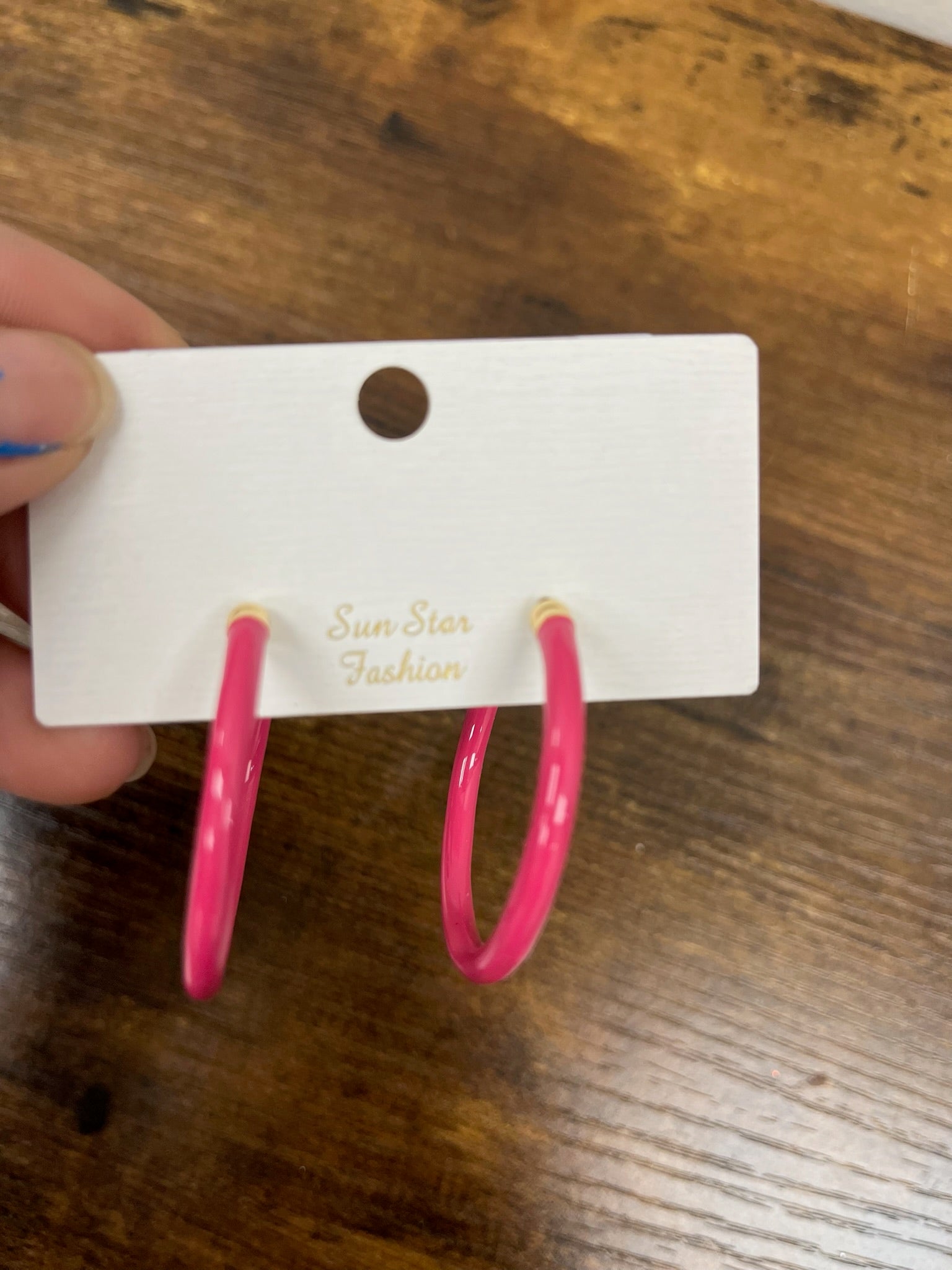 New Pink Hoop Earrings