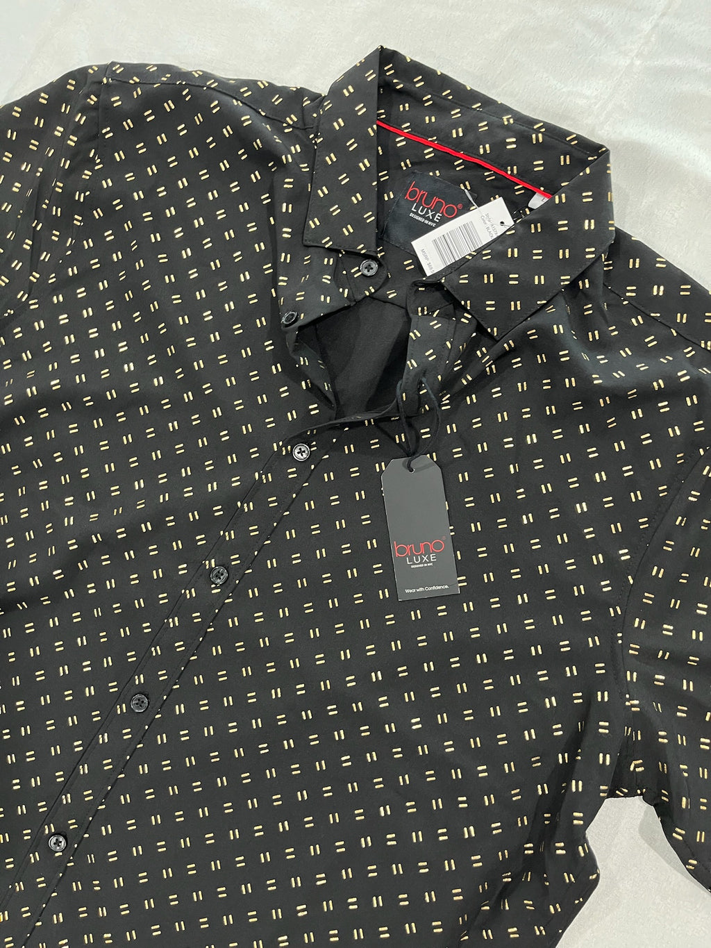 Mens Black & Gold Button Up Shirt image 1