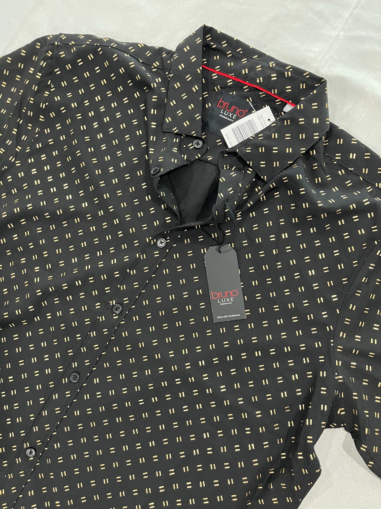 Mens Black & Gold Button Up Shirt image 1