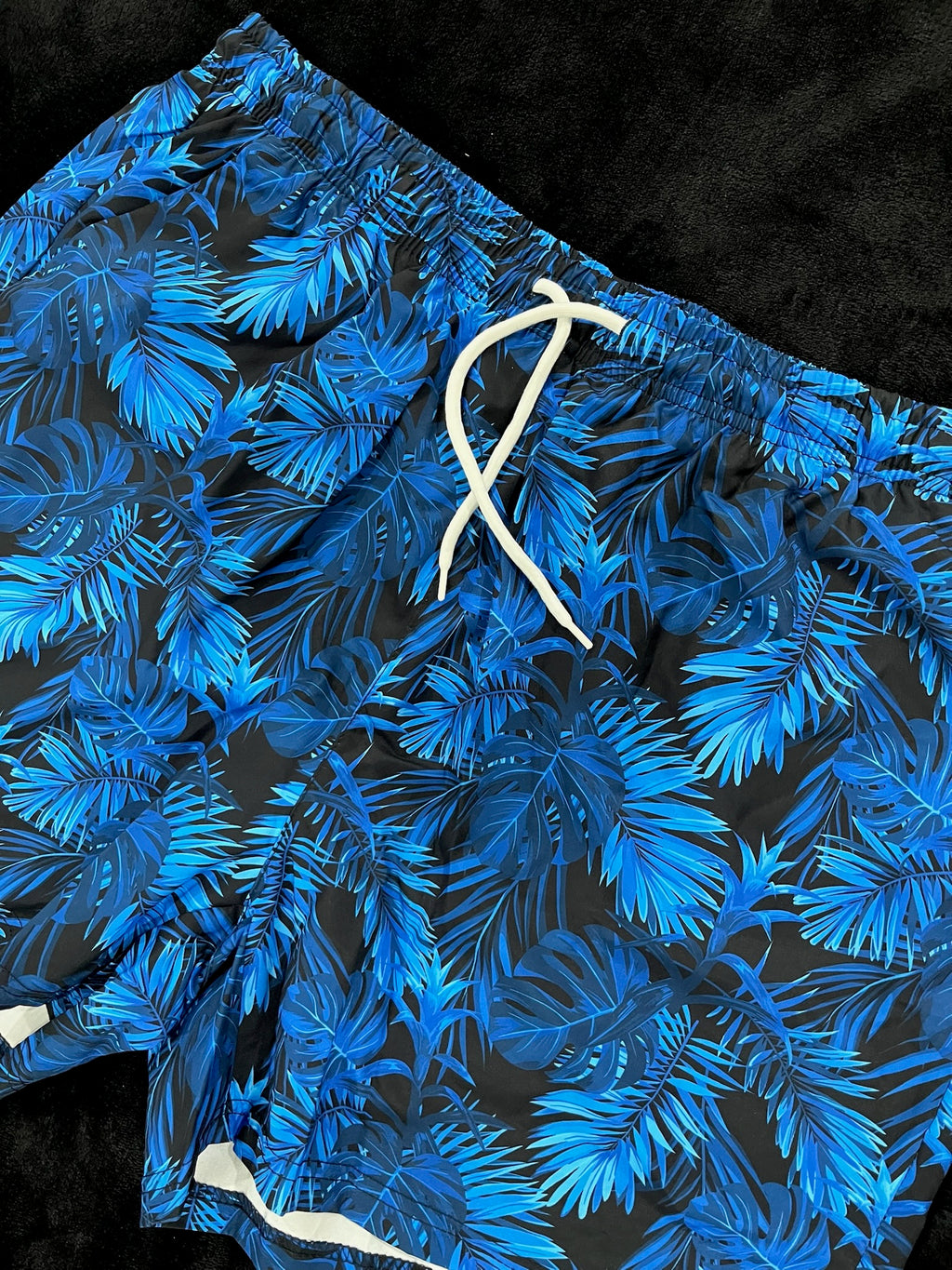 Men’s Blue Floral Swim Trunks image 1