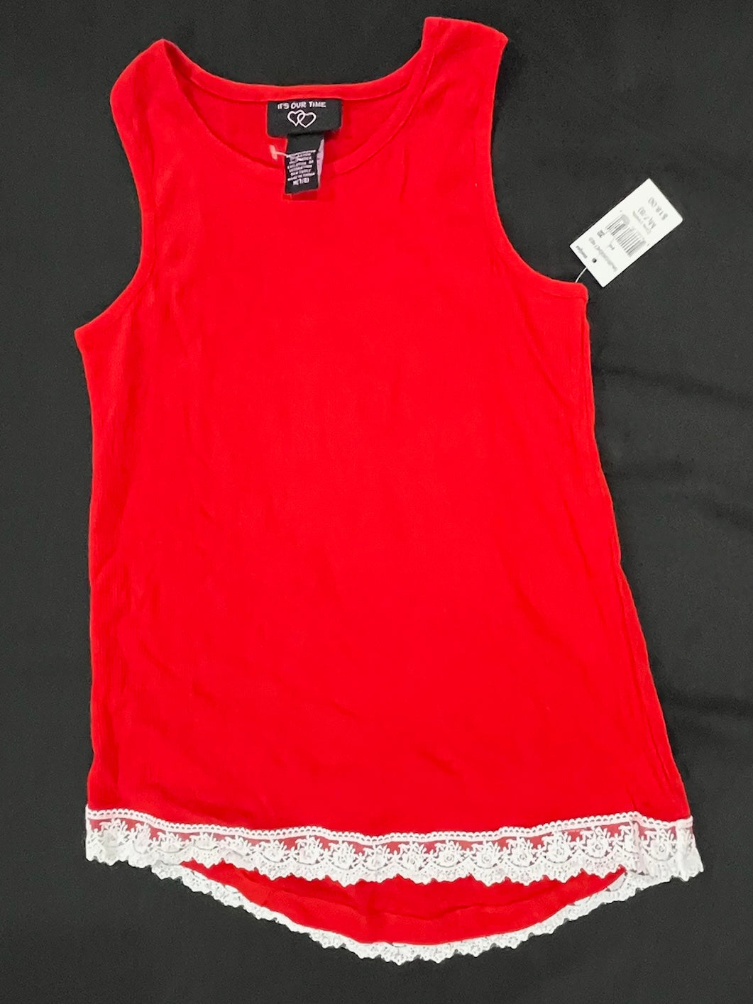 Red Tank Top With White Trim image 0