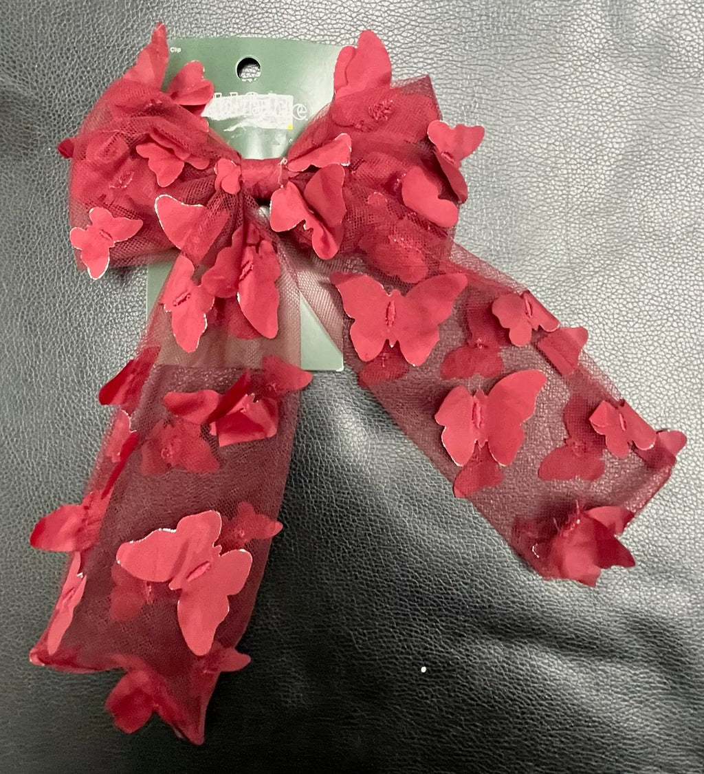 Burgundy Bow Clip