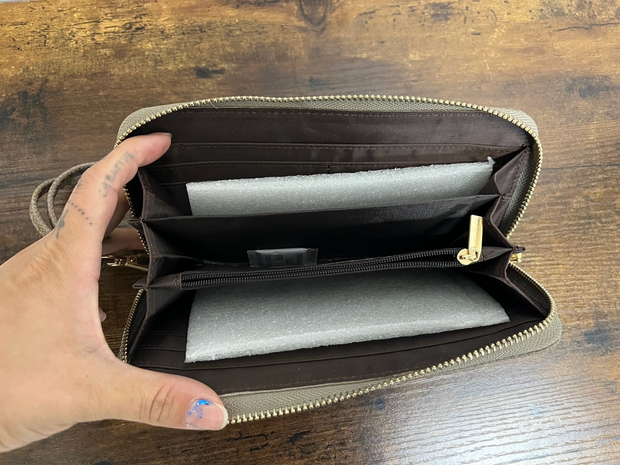 New Tan Wristlet Wallet