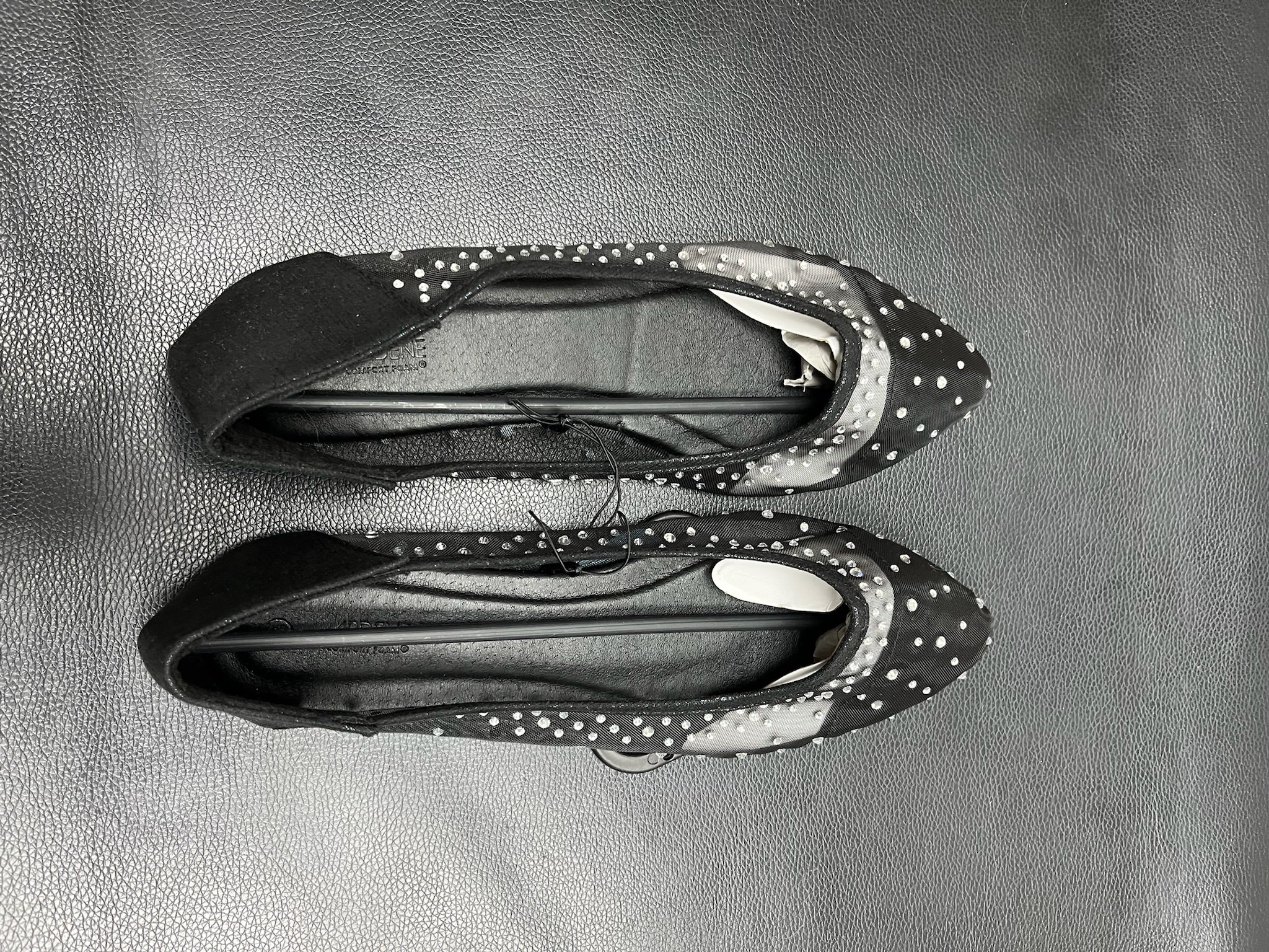 Women’s Black Rhinestone Slip On Shoes