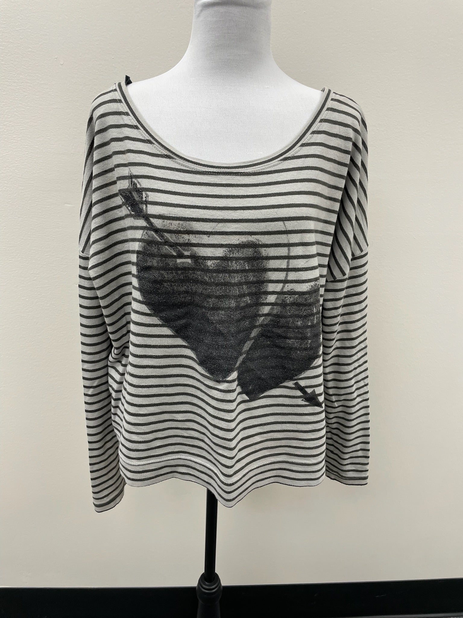 Women’s Striped Heart Long Sleeve Shirt