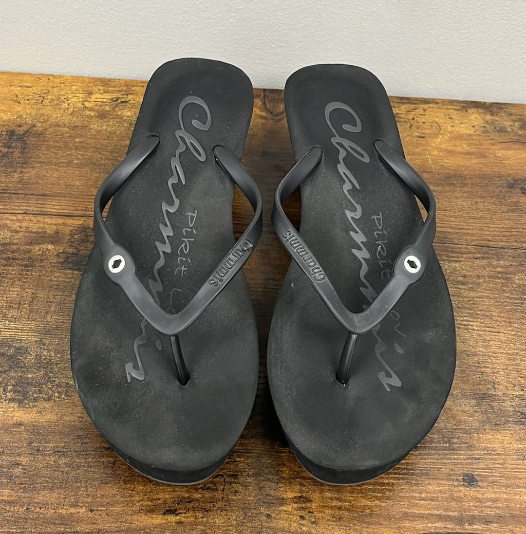 Used Women’s Black Wedge Sandals