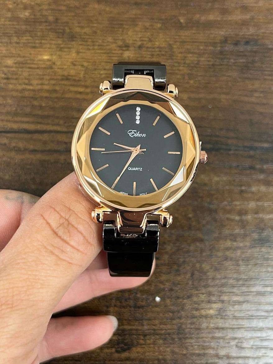 New Black Eikon Bangle Cuff Watch