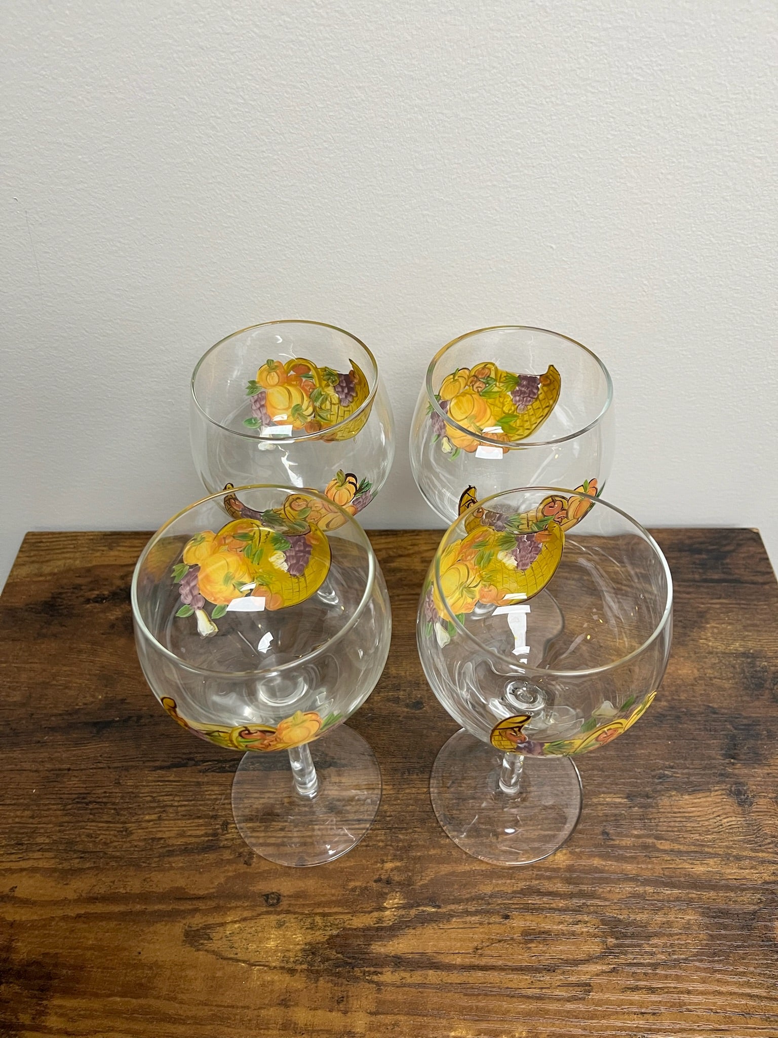 4 Piece Thanksgiving Glasses