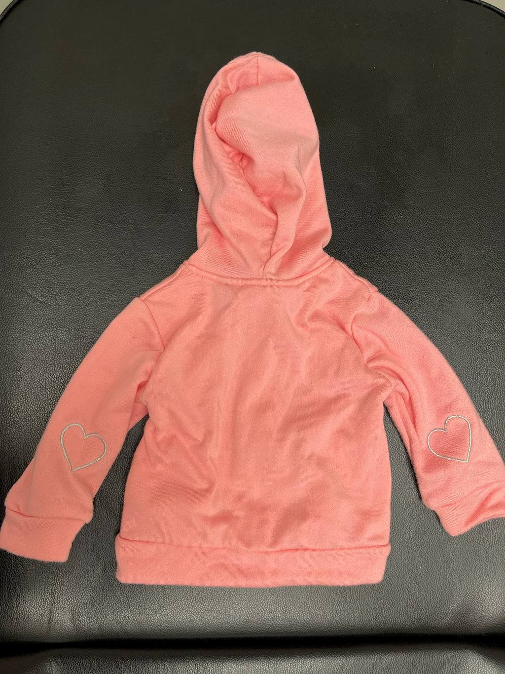 Girls Pink Zip Up Hoodie Sweater