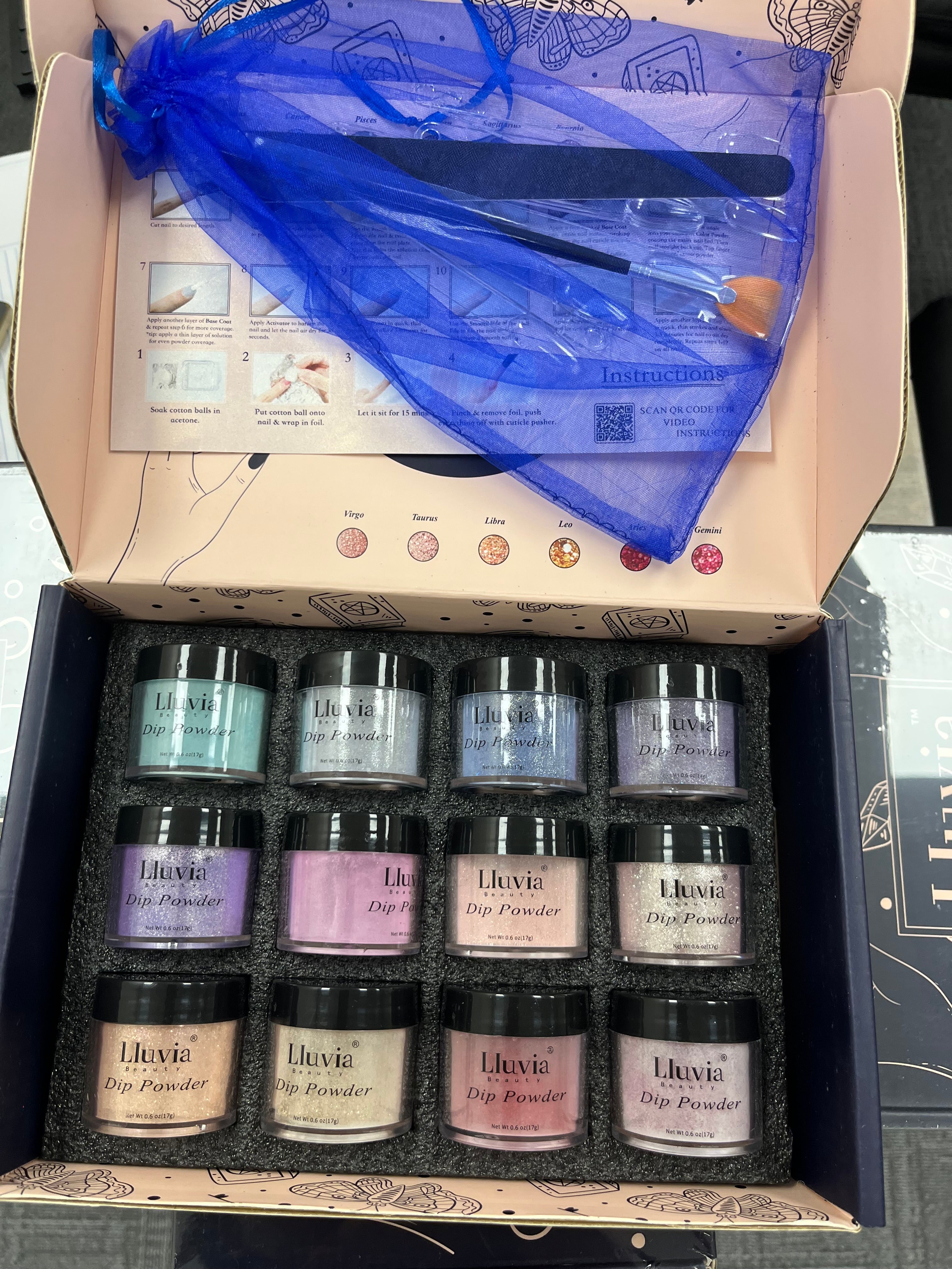 New 12 Dip Colored Powder Gel Nail Sets