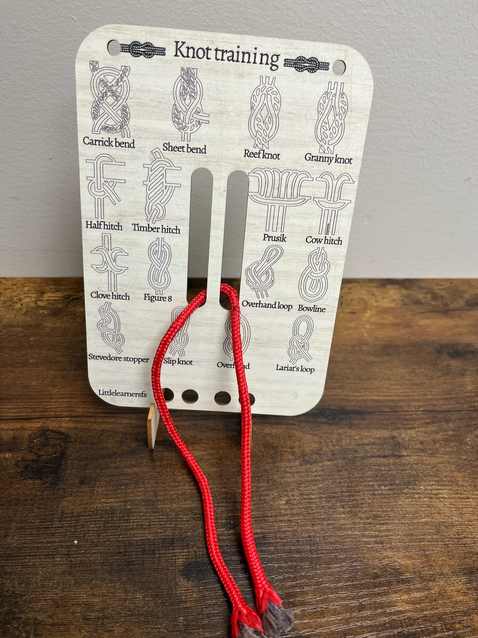 New Knot Training/Shoelace Tying Wooden Board & String