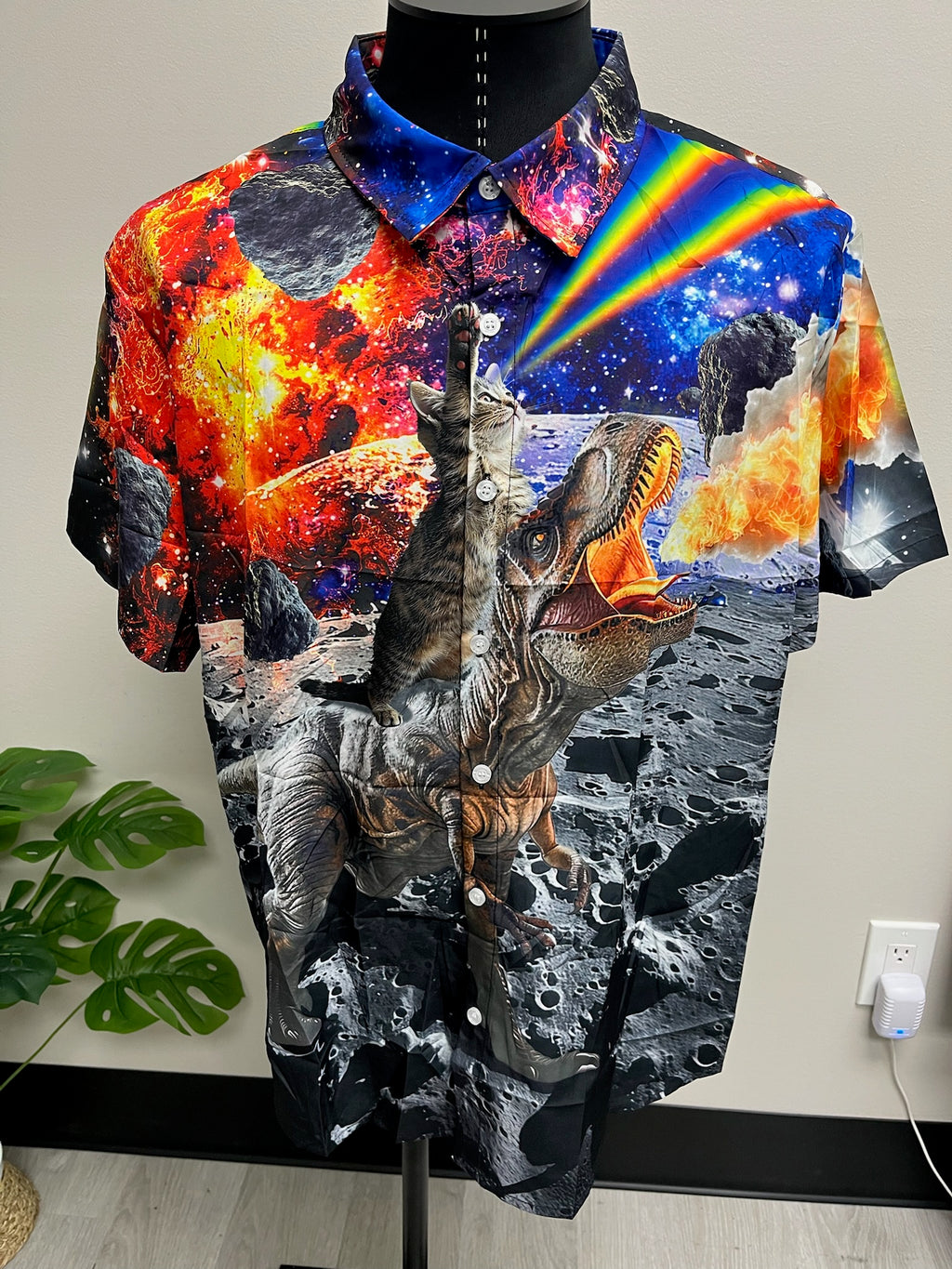 New Men’s Dino Button Up Shirt