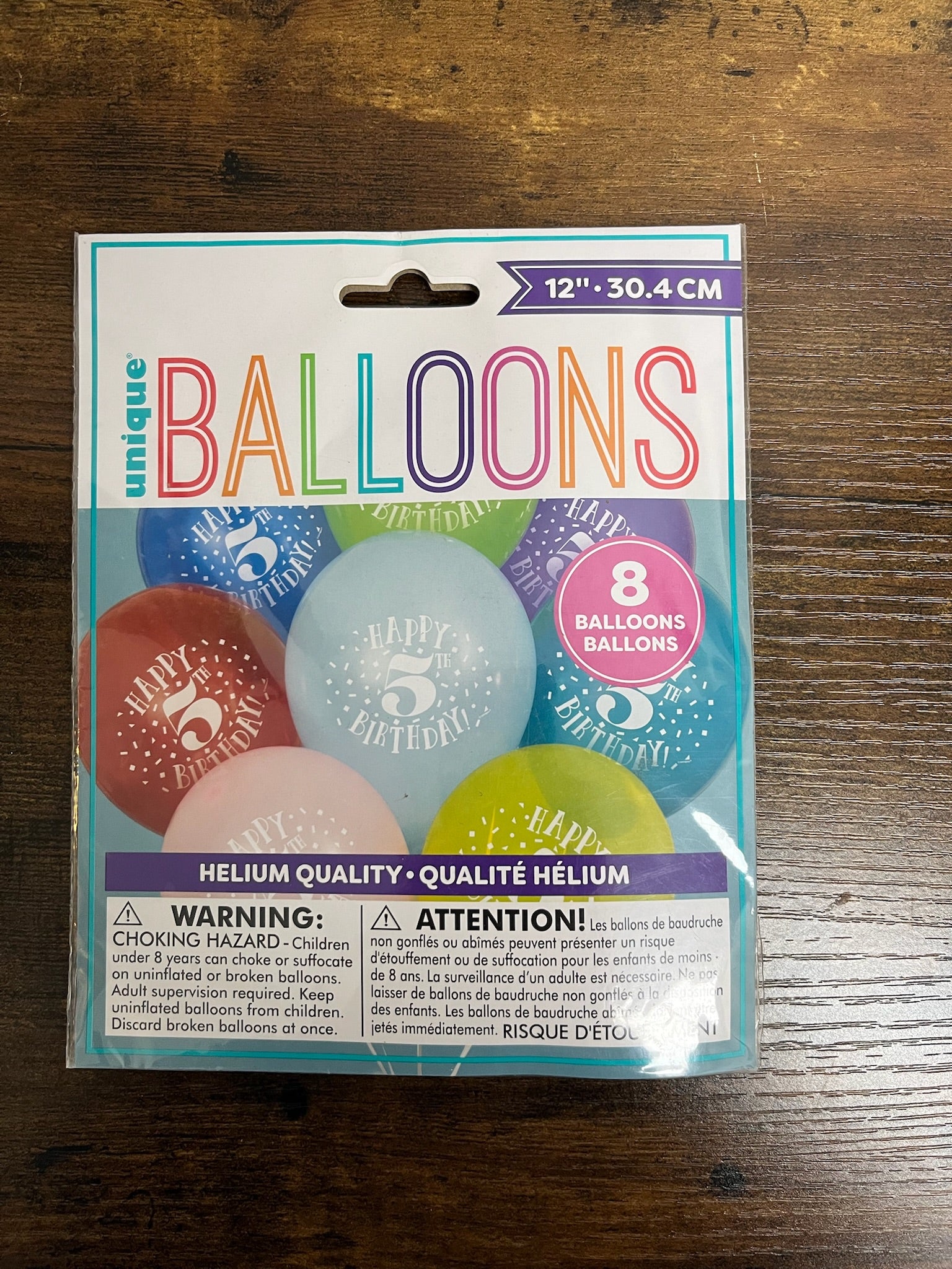 New Happy 5th Birthday Balloon Set of 8