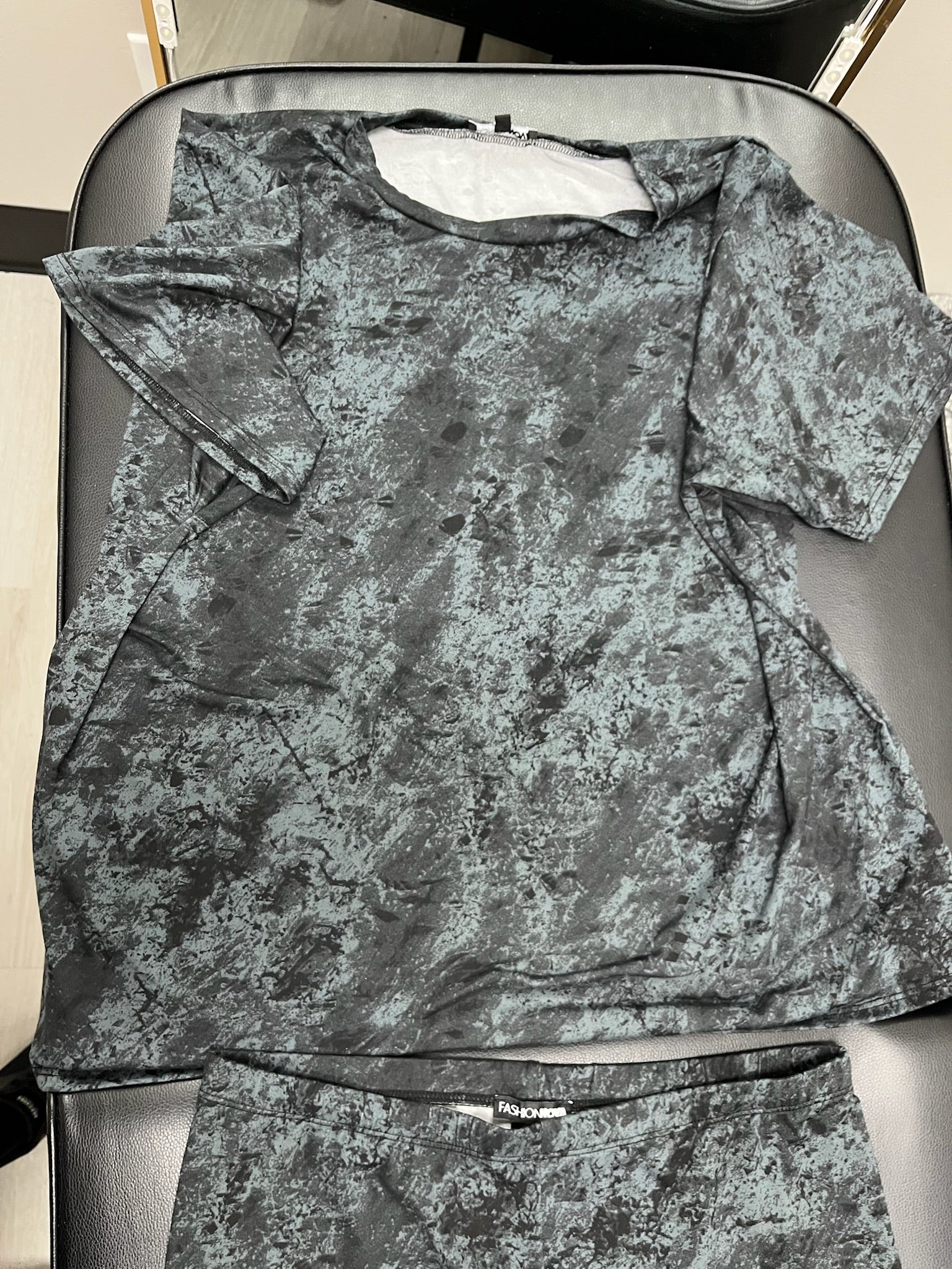 Women’s Grey Tie Dye Top & Shorts Set