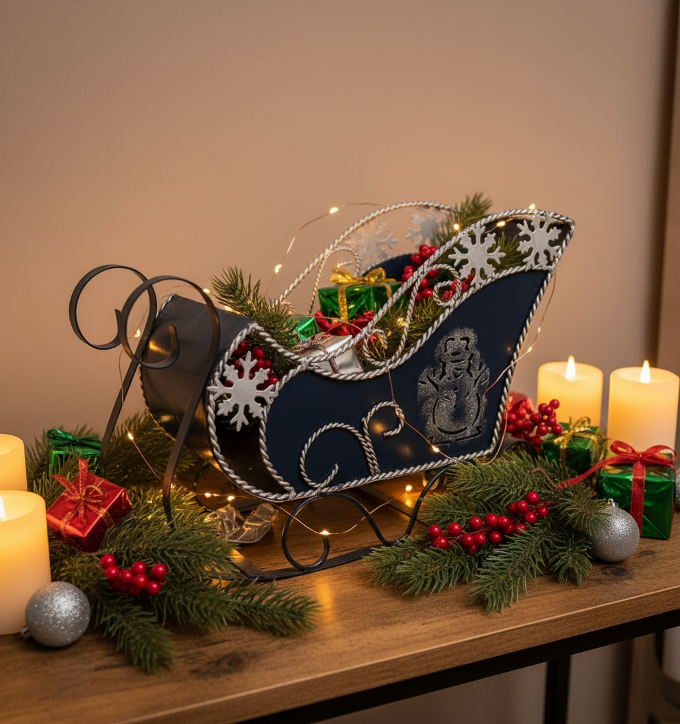 Blue Christmas Sleigh